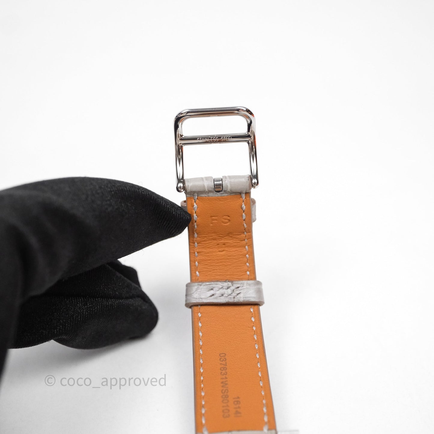 Hermès Heure H Watch Diamond Grey Alligator Palladium Hardware