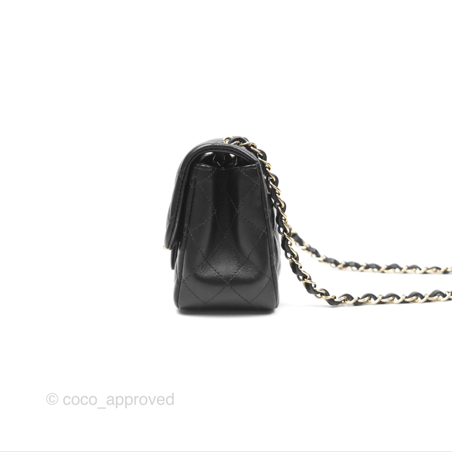 Chanel Mini Square Black Lambskin Gold Hardware
