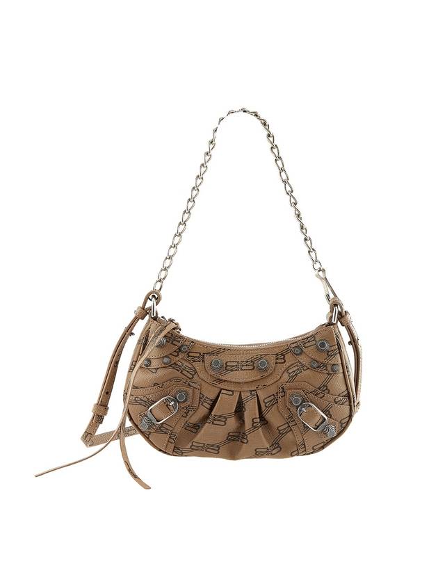 Luxury Balenciaga Le Cagole BB Monogram Mini Shoulder Bag Brown