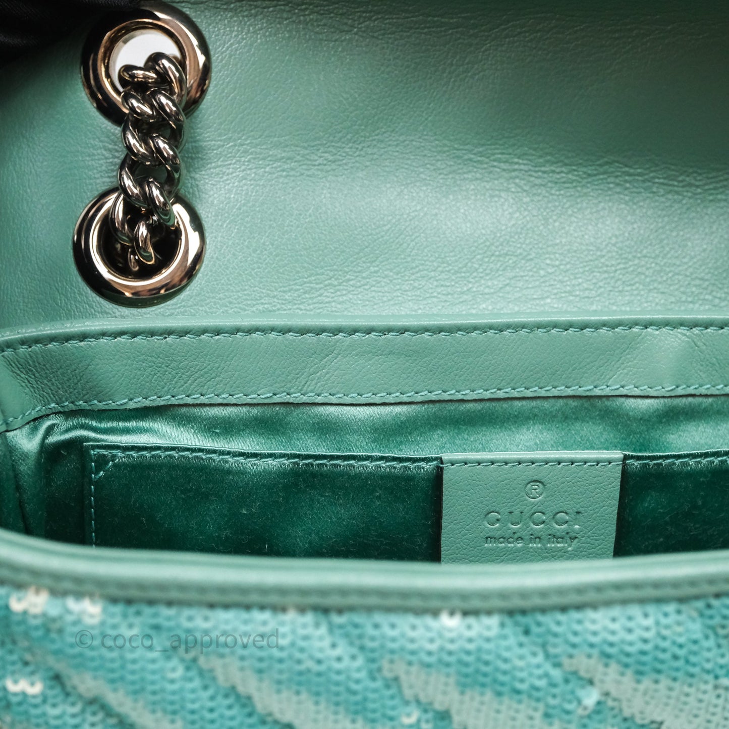 Gucci Mini Marmont Small Sequin Silver Hardware