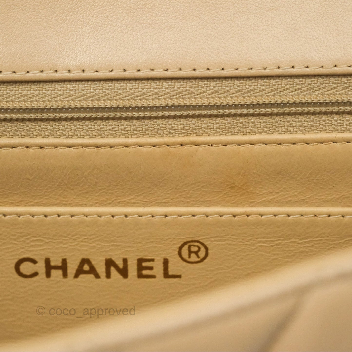 Chanel Vintage Small Quilted Classic Diana Flap Bag Beige Lambskin 24K Gold Hardware