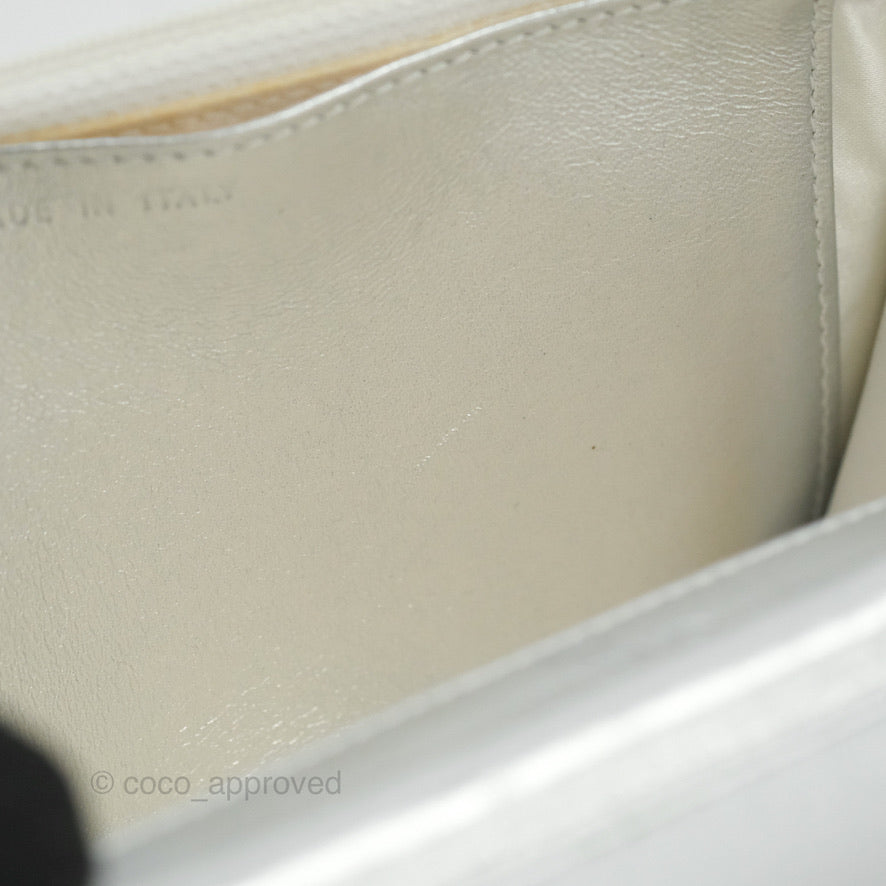 Chanel Vintage Wallet on Chain Silver Ice Cube Fabric