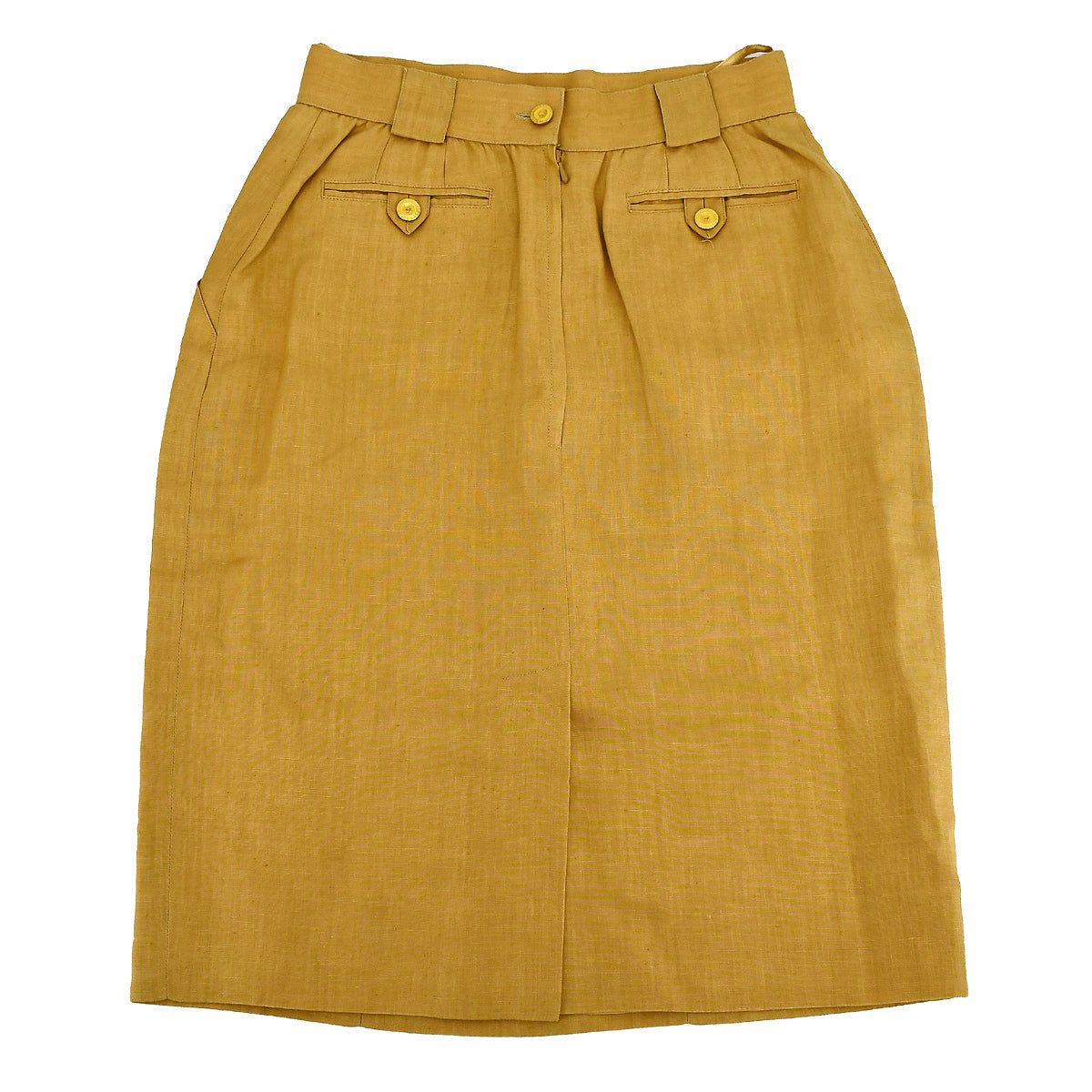 Luxury Chanel CC-buttons linen skirt #38