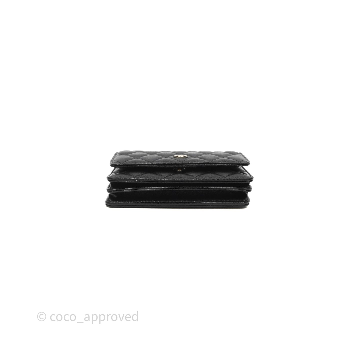 Chanel Quilted Mini Wallet on Chain WOC Black Caviar Gold Hardware