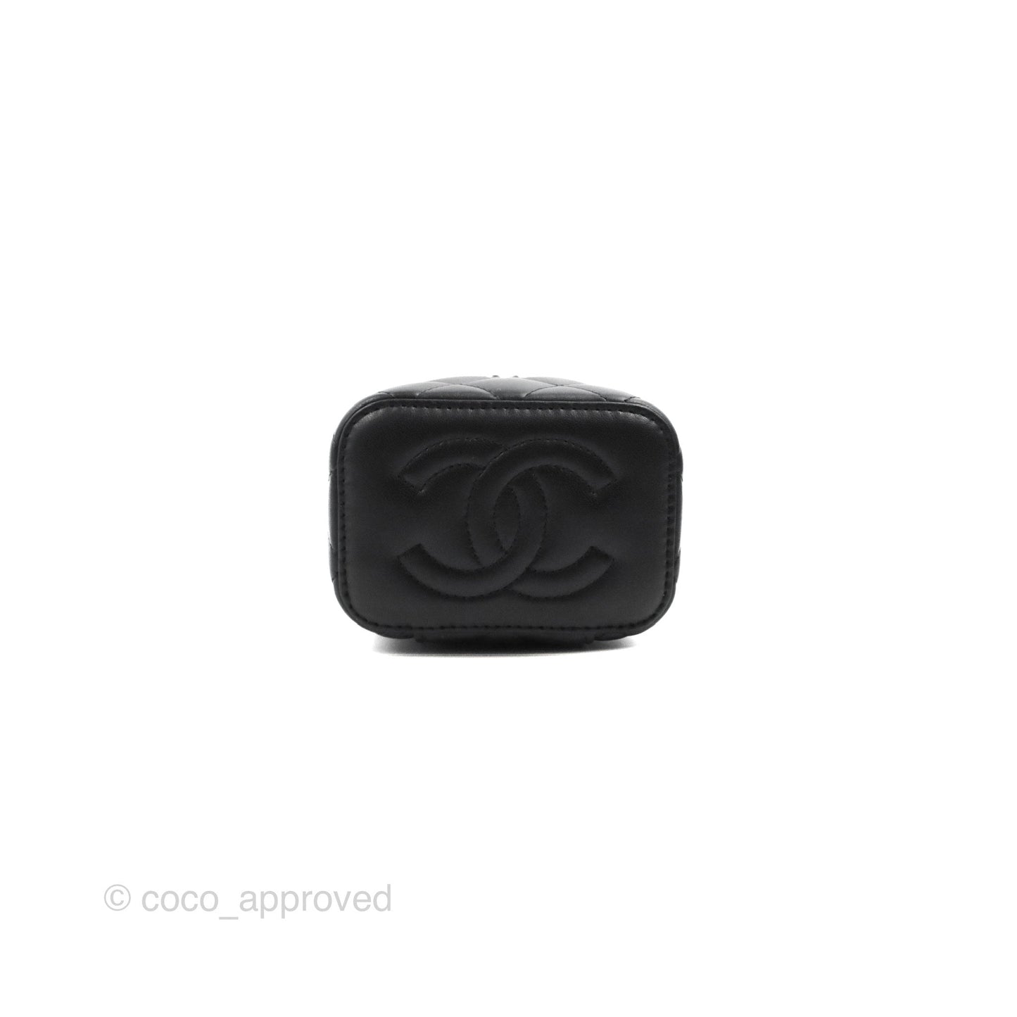 Chanel Mini Ball Crush Vanity With Chain Black Lambskin Gold Hardware