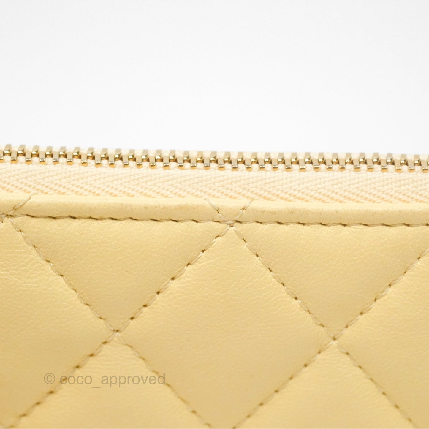 Chanel Quilted Mini O Case Yellow Lambskin Gold Hardware