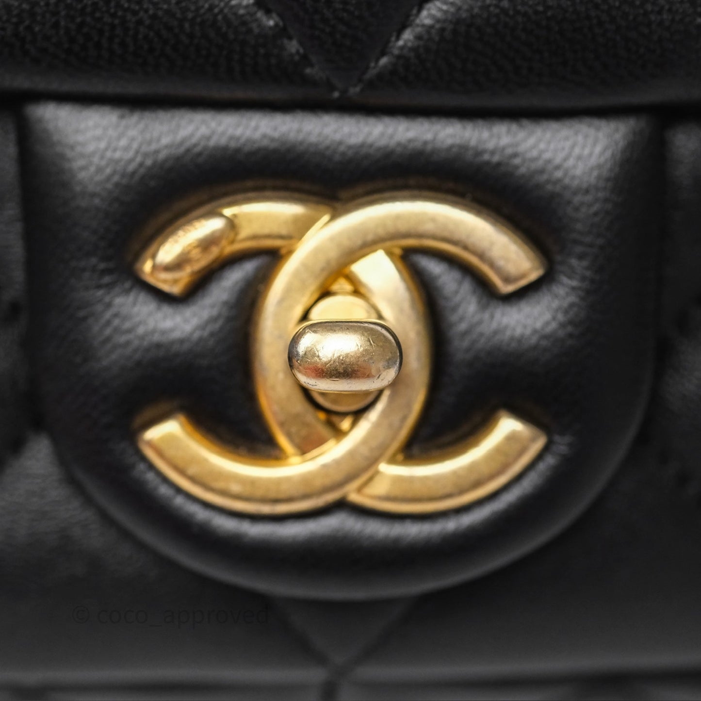 Chanel Small Funky Town Black Lambskin Aged Gold Hardware