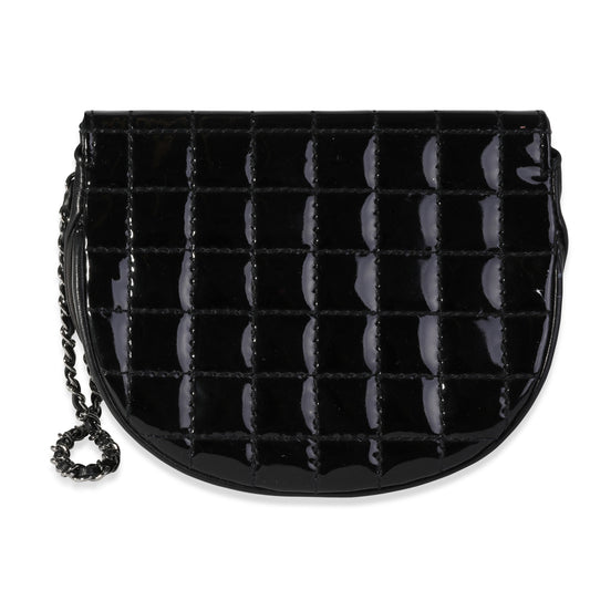 CHANEL Black Patent Leather Chocolate Bar Wristlet