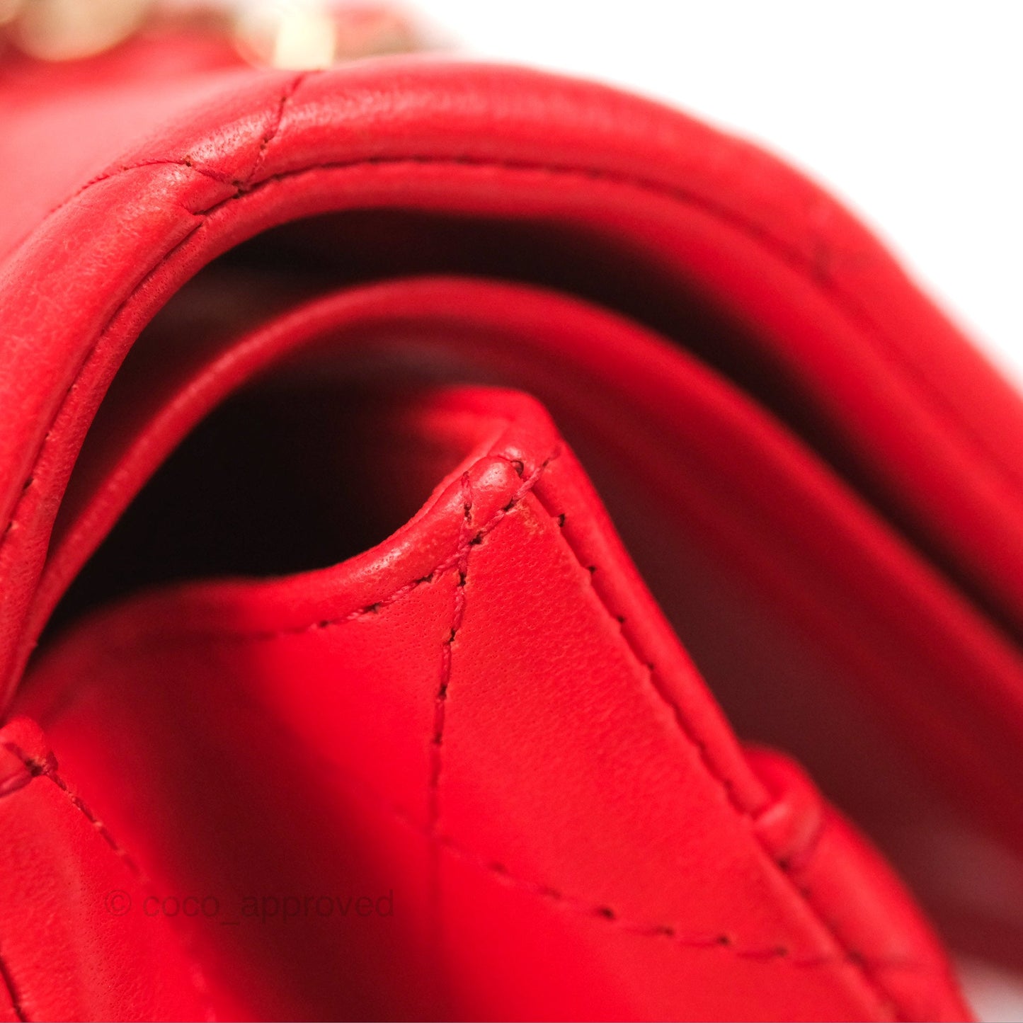 Chanel Classic M/L Medium Flap Quilted Red Lambskin Gold Hardware