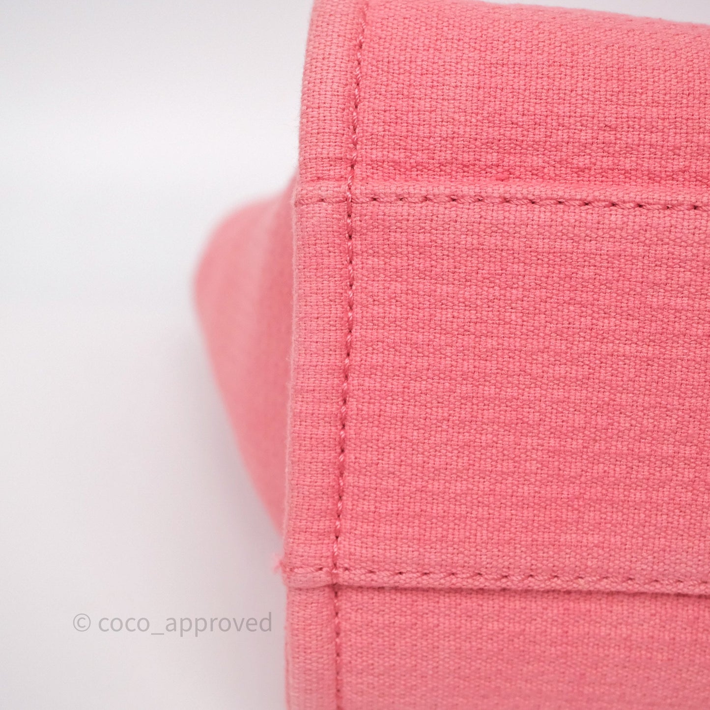 Chanel New Small Deauville Tote Pink Cotton Sliver Hardware