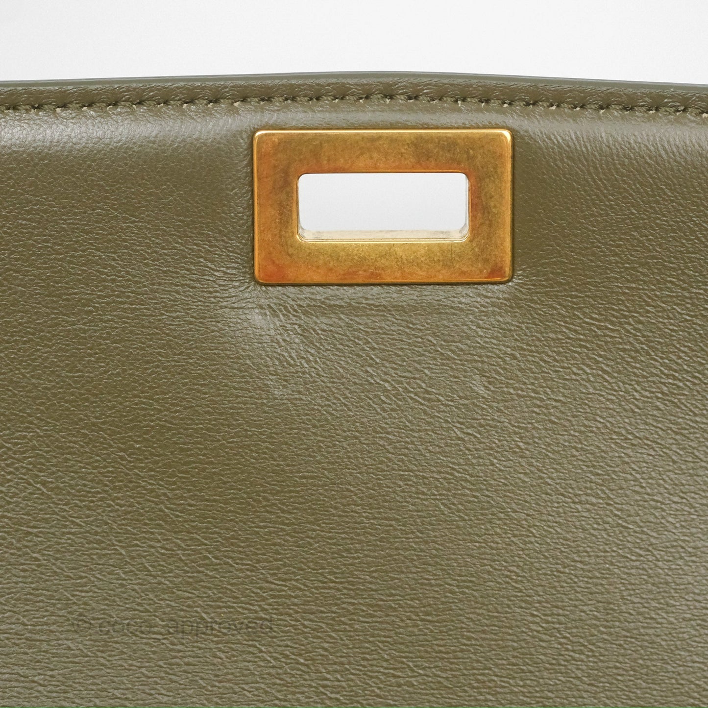 Celine Medium Classic Box Flap Dark Olive Green Box Calfskin Gold Hardware