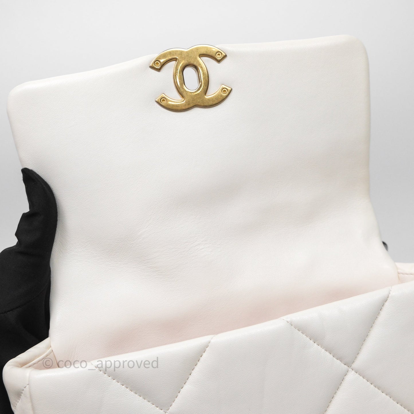Chanel 19 Small Ivory White Mixed Hardware