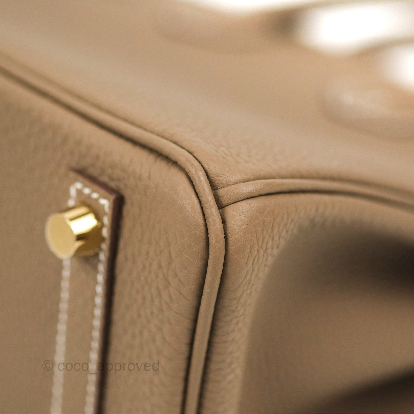 Hermes Birkin 25 Retourne Etoupe 18 Togo Gold Hardware