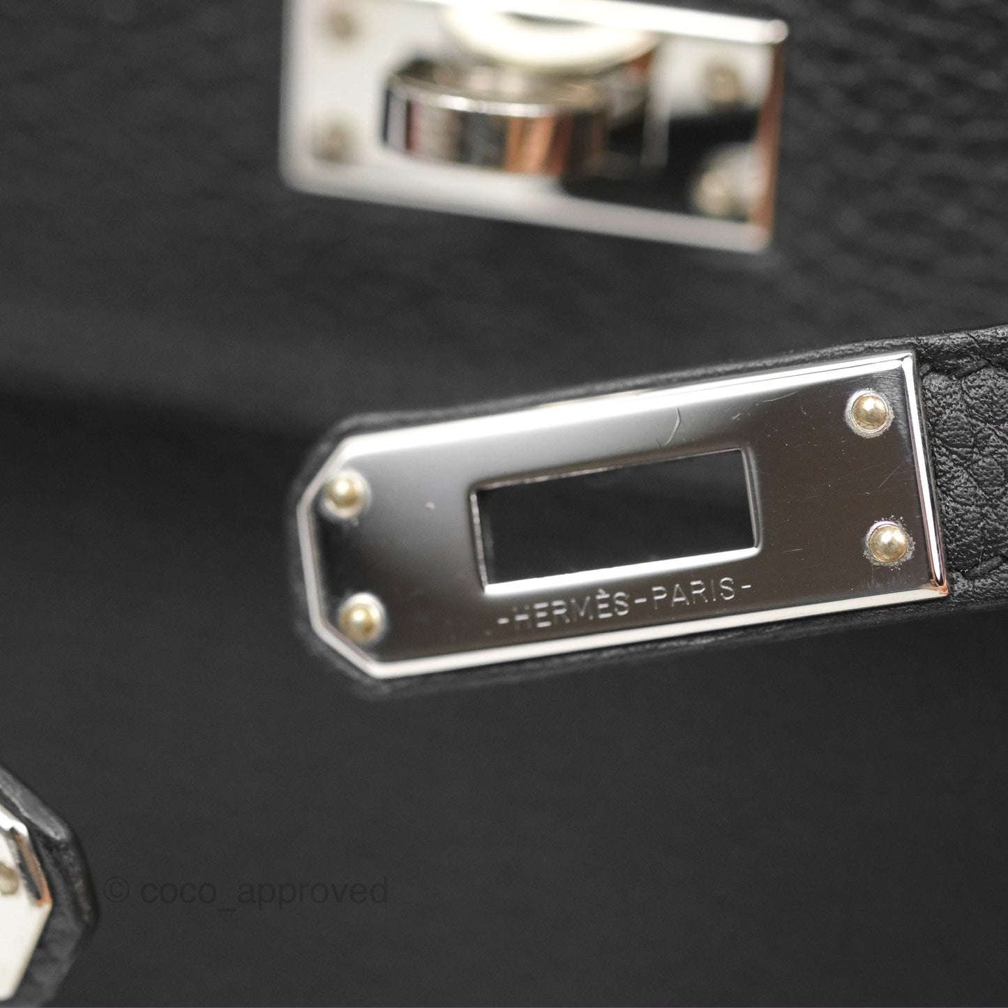Hermès Retourne Kelly 25 Black Togo Palladium Hardware