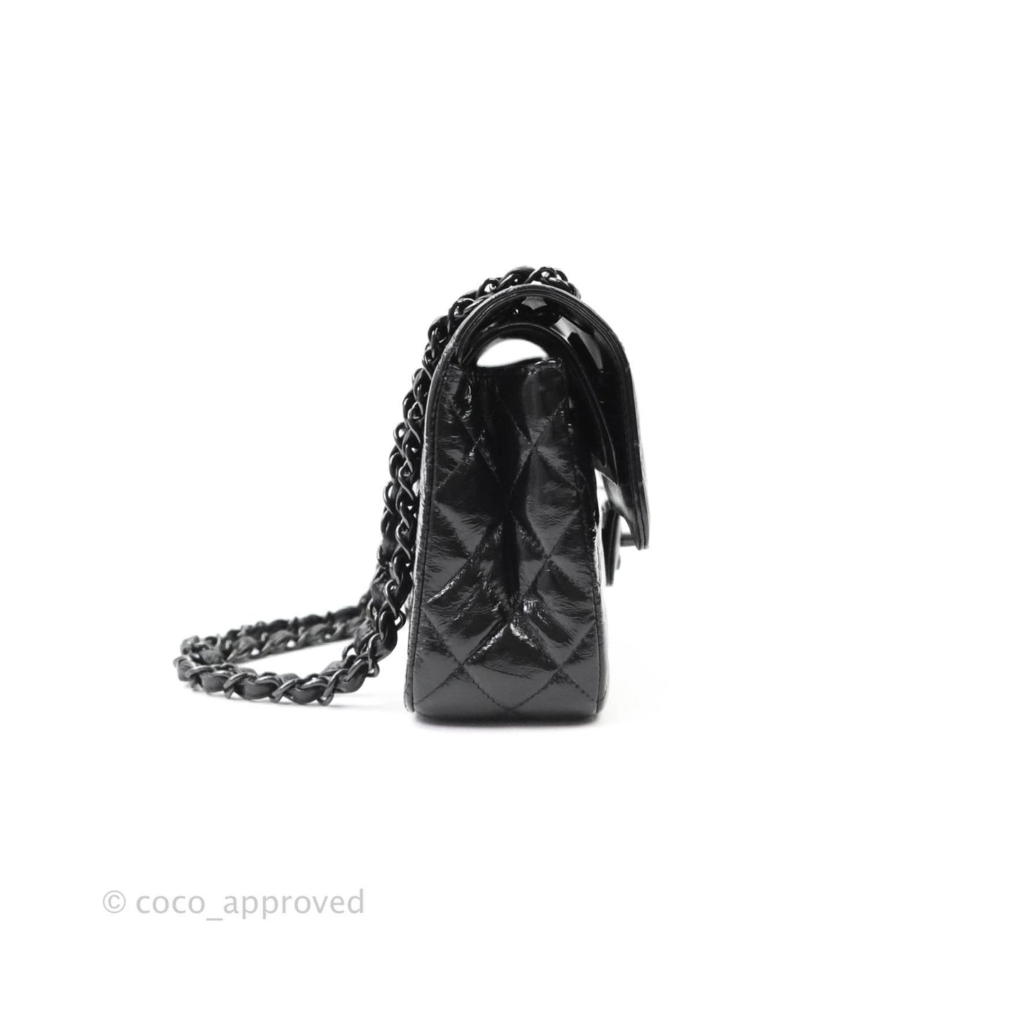 Chanel Classic Small S/M Flap Shiny Crumpled Calfskin So Black