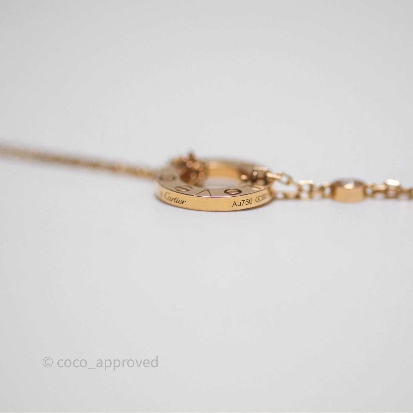 Cartier Love Necklace 18K Rose Gold 2 Diamonds