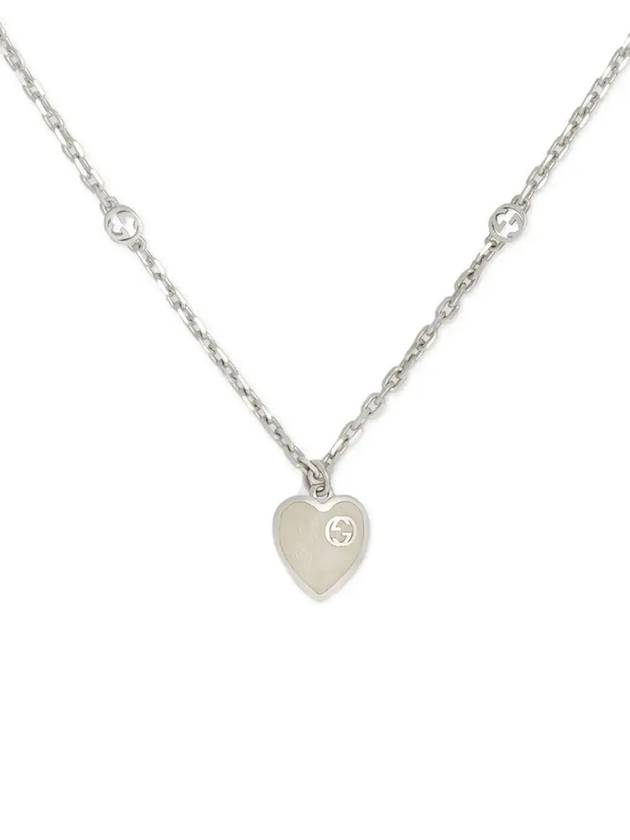 Luxury Gucci Trending 2025 Interlocking G Heart Pendant Chain Necklace Silver