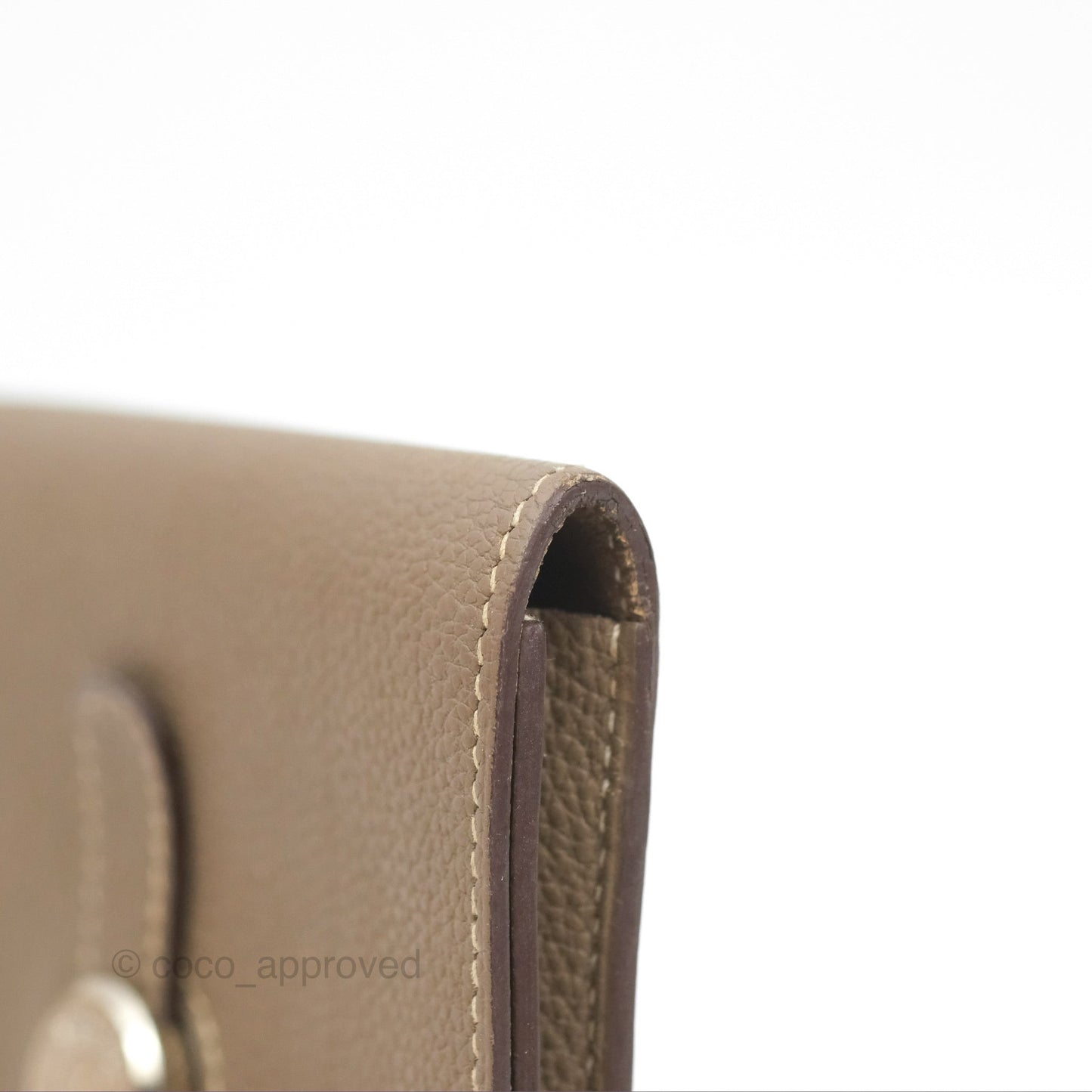 Hermes Dogon Card Case Etoupe Togo Palladium Hardware