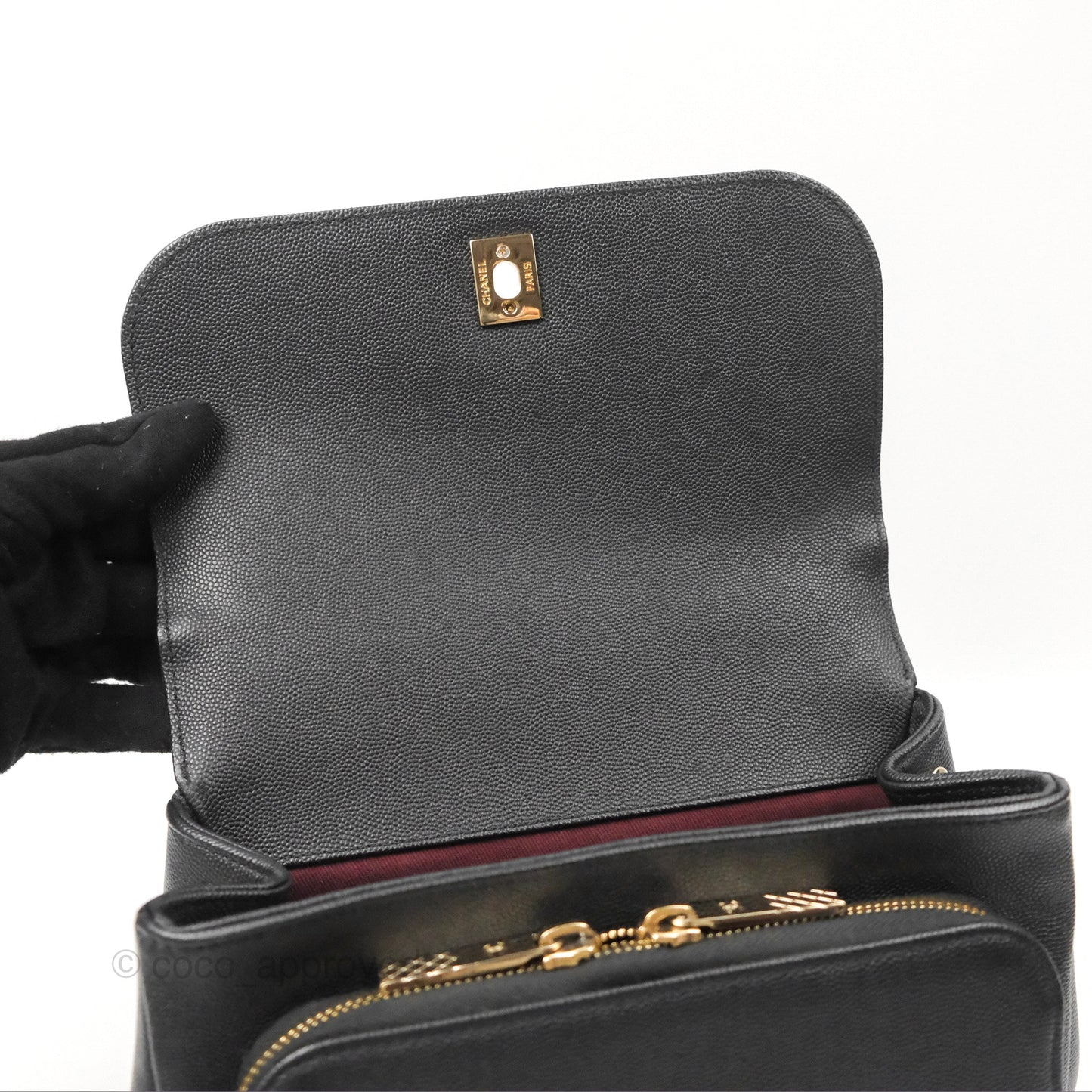 Chanel Quilted Medium Business Affinity Flap Black Caviar Gold Hardware