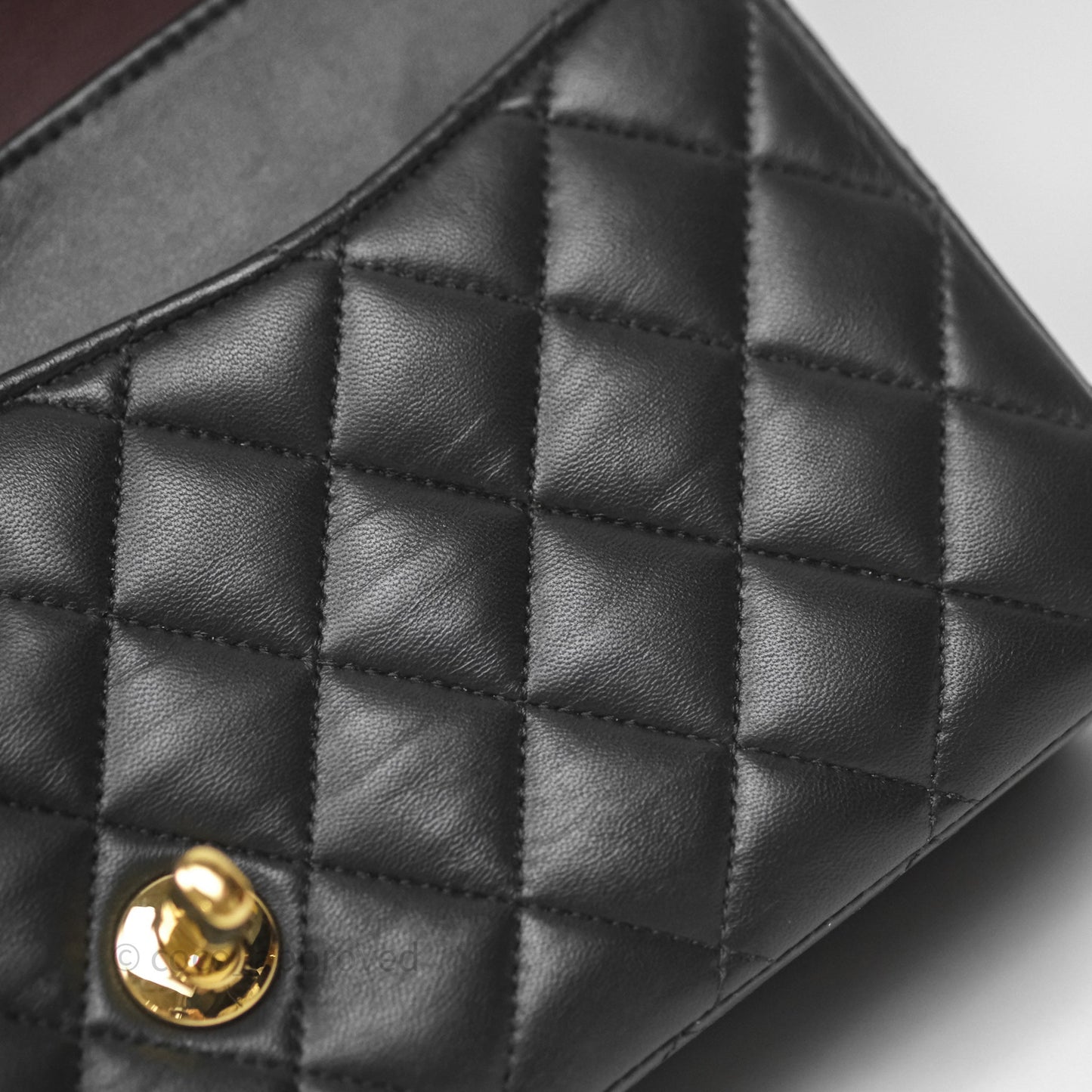 Chanel Classic M/L Medium Flap Quilted Black Lambskin Gold Hardware