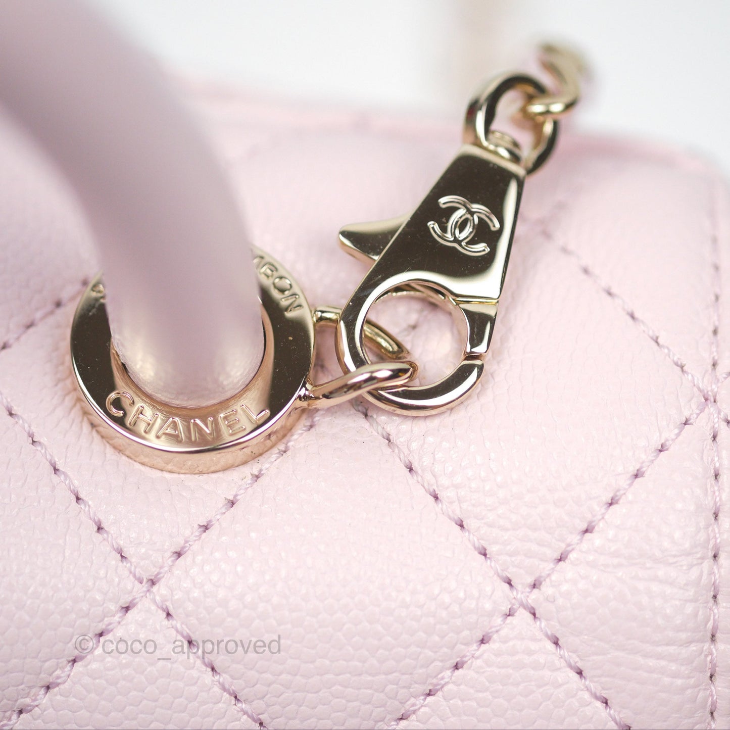 Chanel Small Coco Handle Light Pink Caviar Gold Hardware