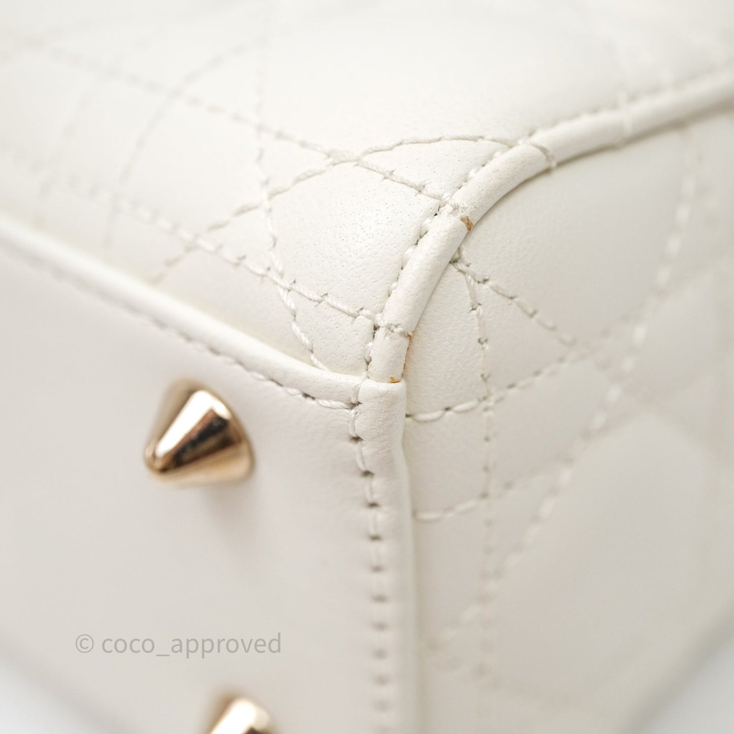 Christian Dior Small My ABCDior Lady Dior Bag White Cannage Lambskin Gold Hardware