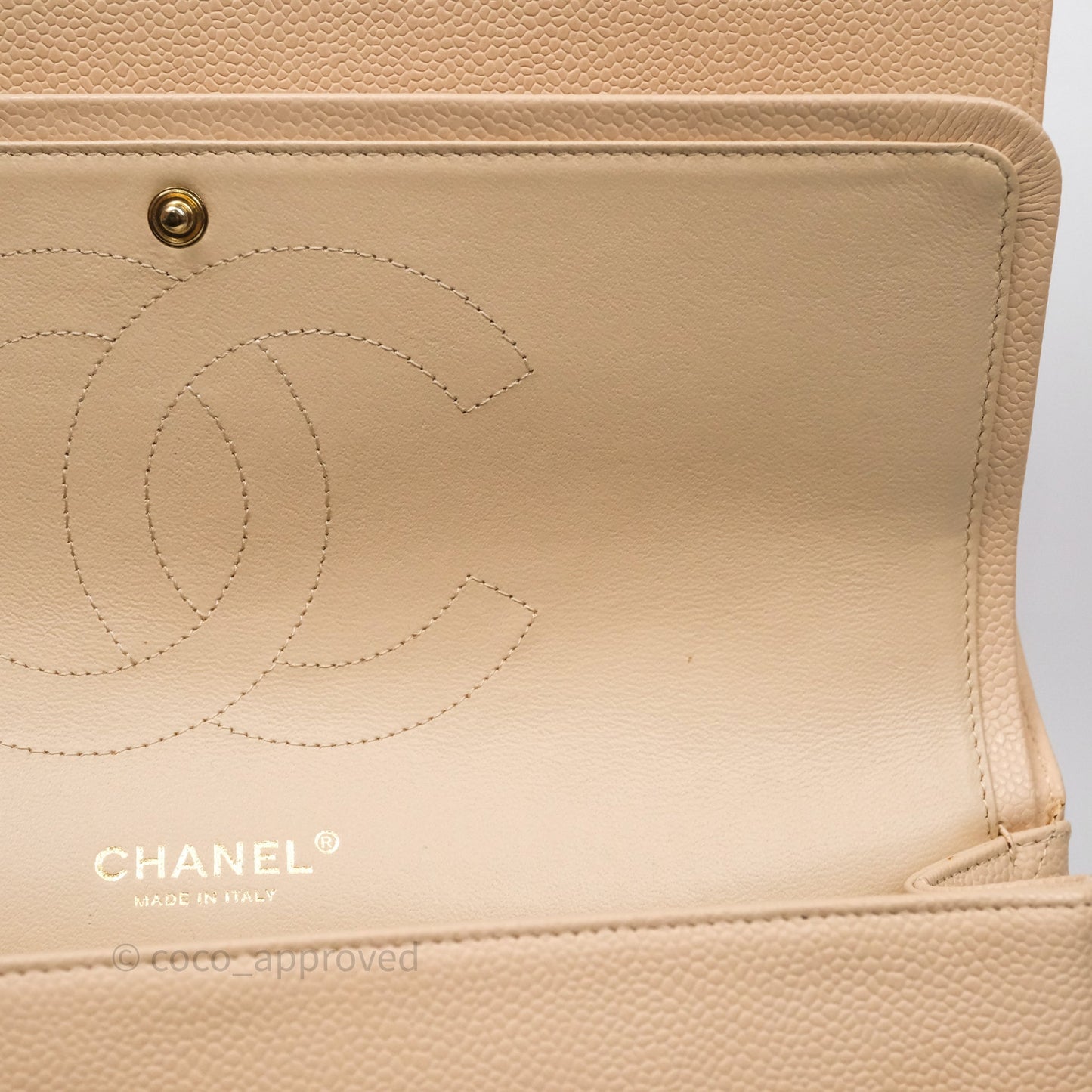 Chanel Jumbo Double Flap Beige Caviar Gold Hardware⁣⁣