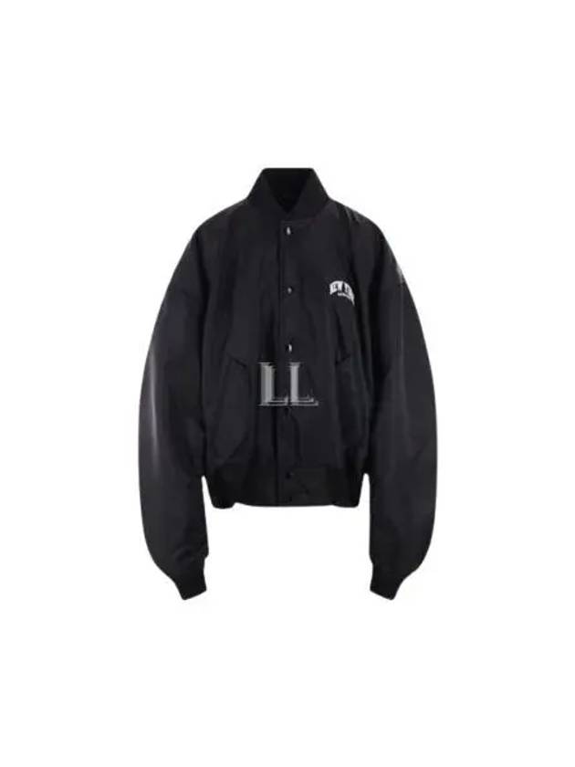 Luxury Balenciaga New York Embroidery Bomber Jacket Black