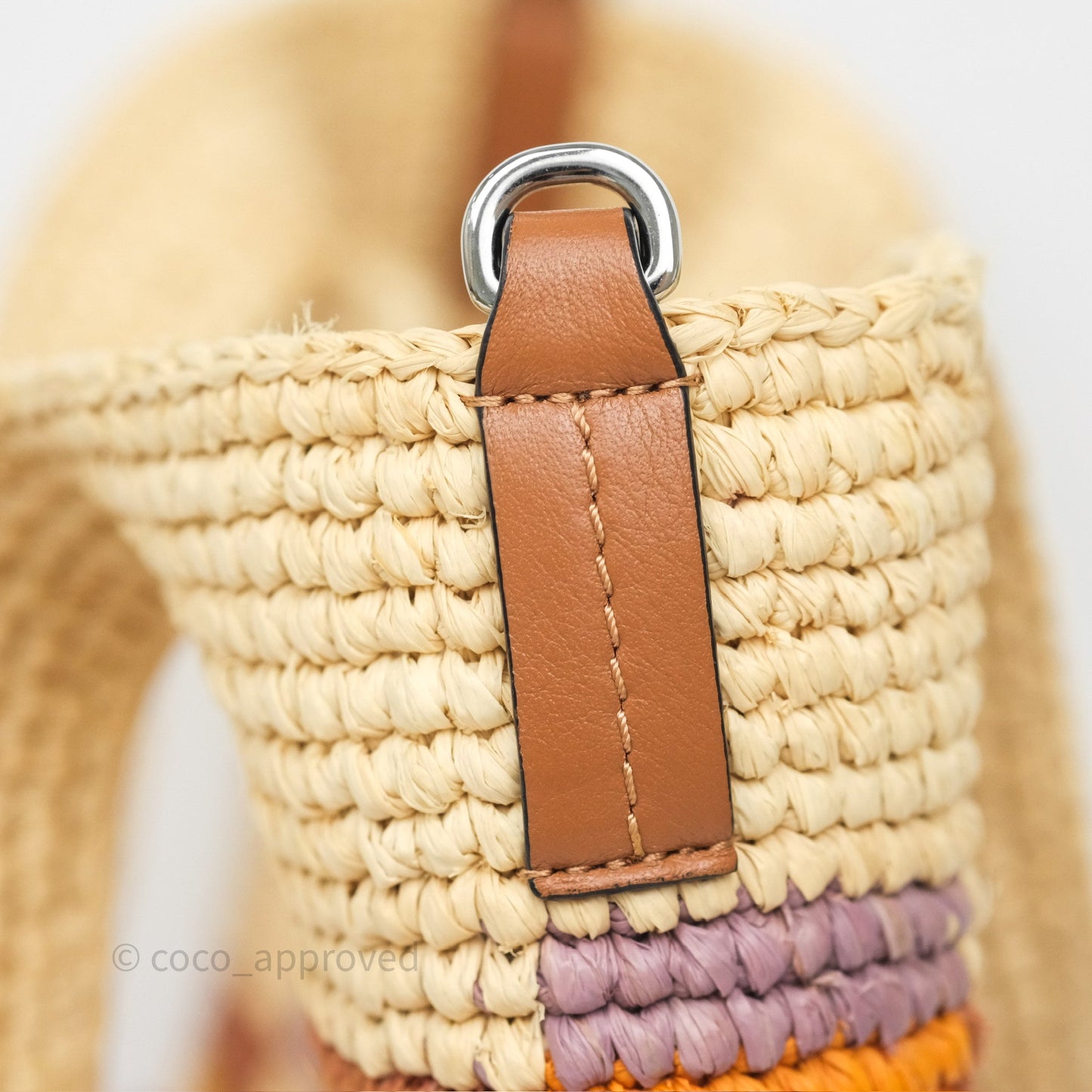 Loewe x Paula’s Ibiza Slit Mini Rainbow Raffia Bag