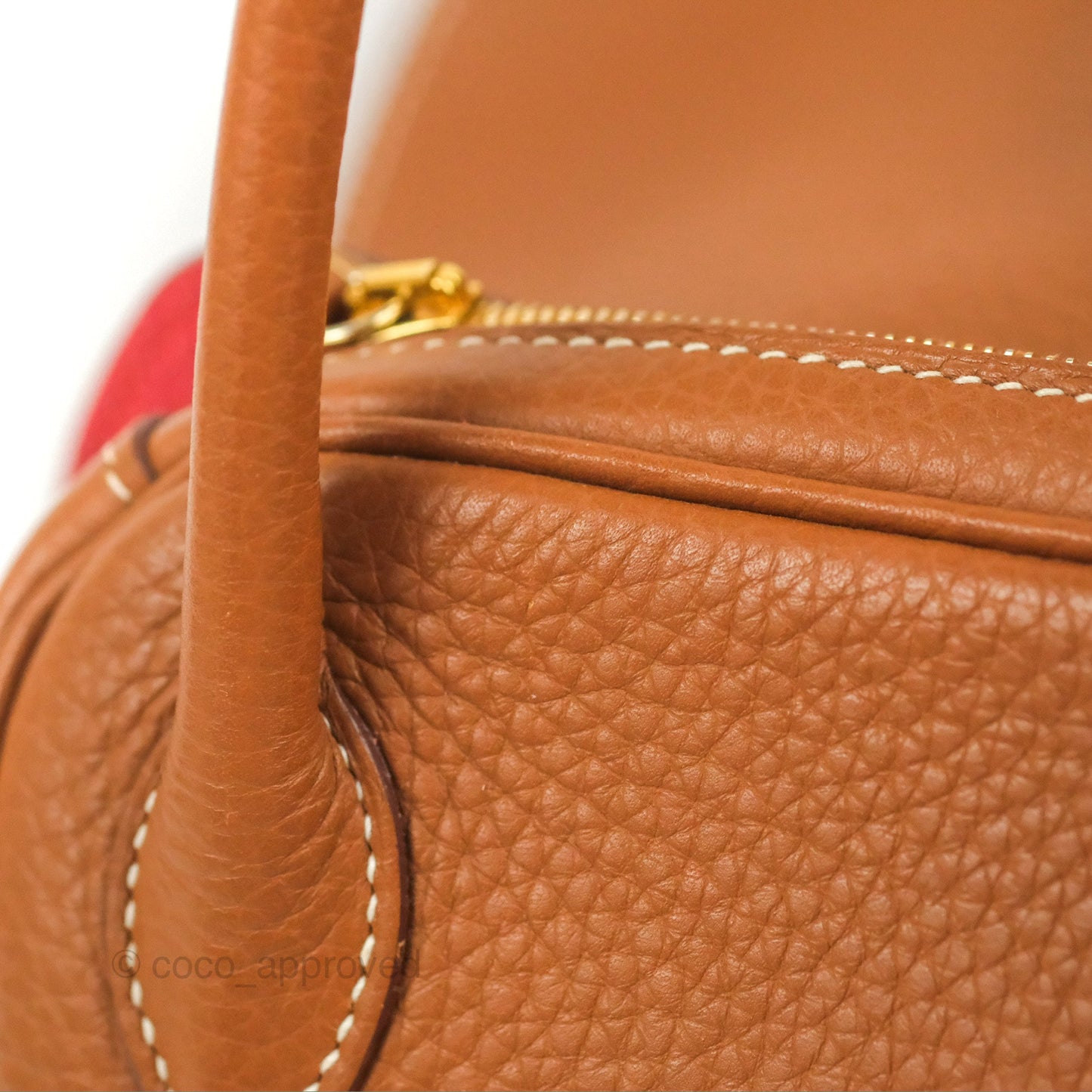 Hermès Lindy 26 Gold Verso Rouge Tomate Clemence Gold Hardware