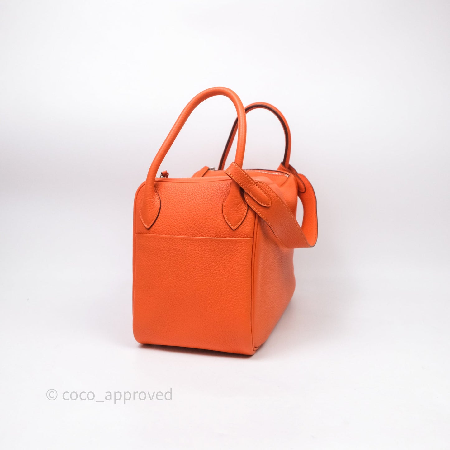Hermès Lindy 30 Orange 93 Clemence Palladium Hardware