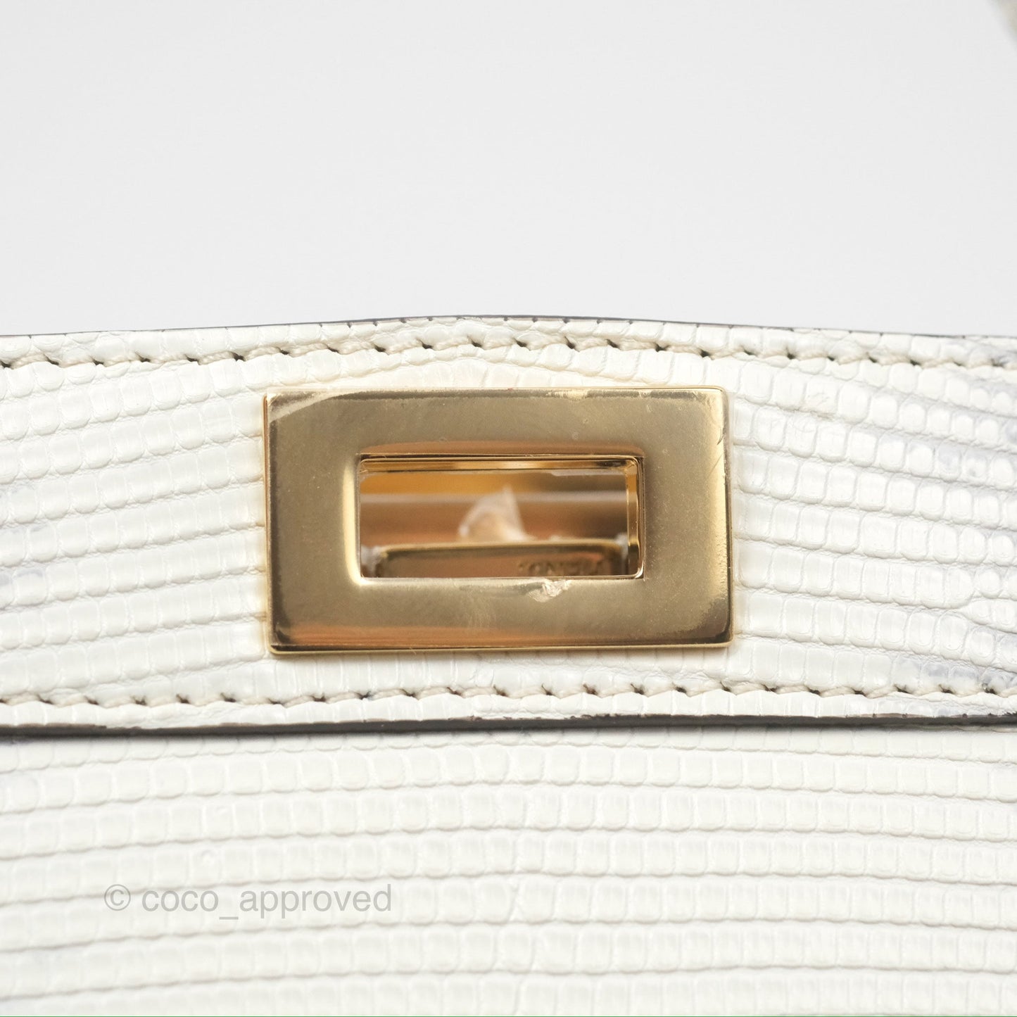 Fendi Peekaboo ISeeU Petite White lizard Leather Bag