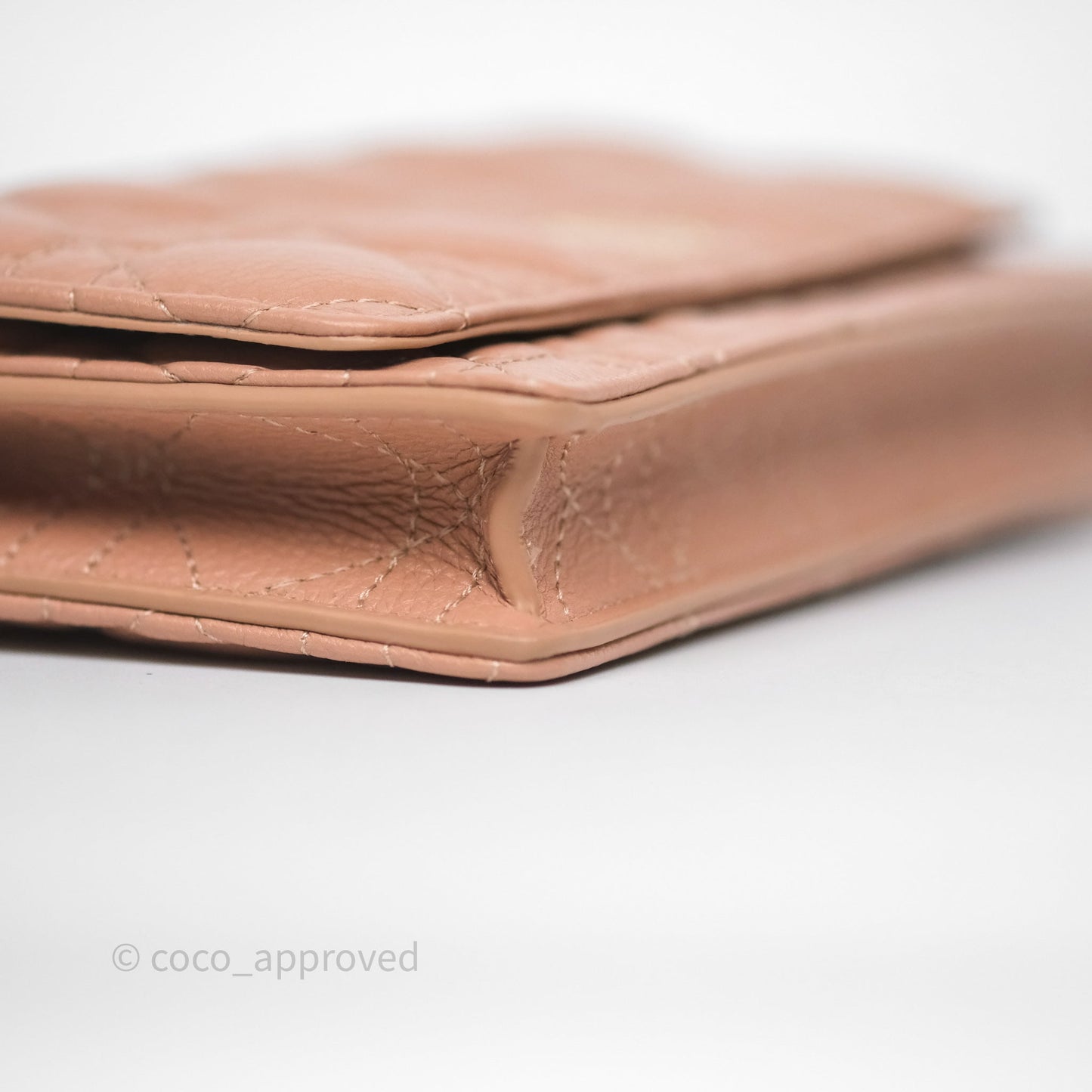 Christian Dior Caro Pouch with Chain In Supple Pink Cannage Calfskin