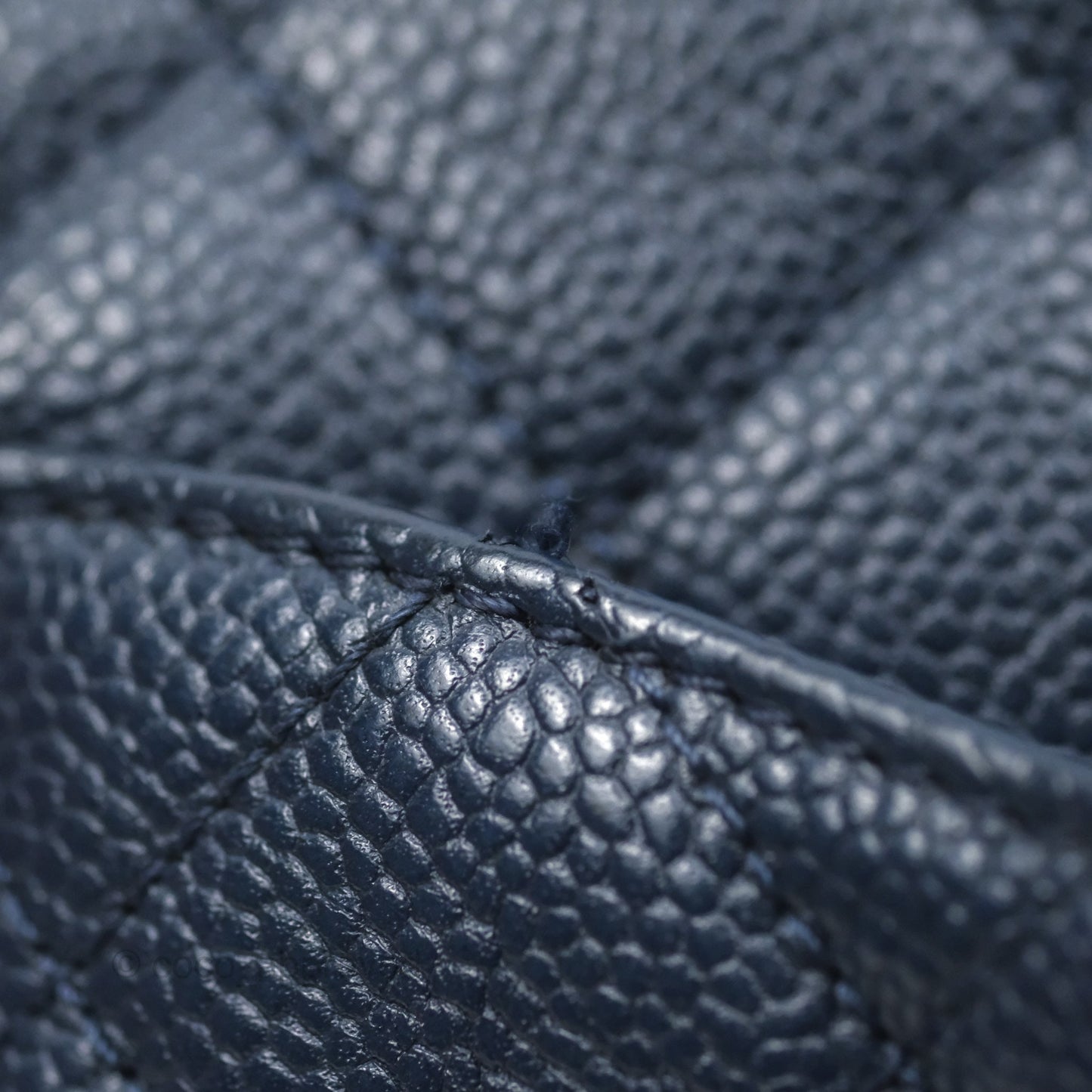 Chanel Small CC Filigree Flap Quilted Navy Black Caviar Aged Gold Hardware