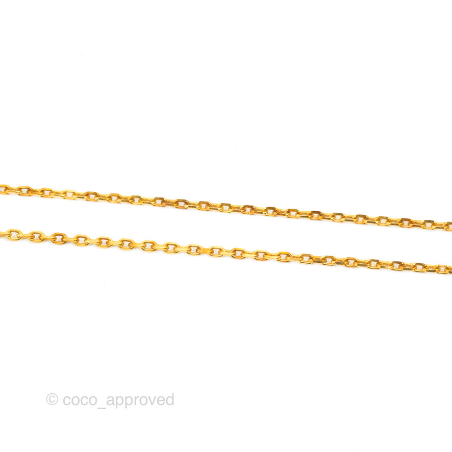 Hermès Mini Pop H Rose Dragee Pendant Necklace Gold Hardware