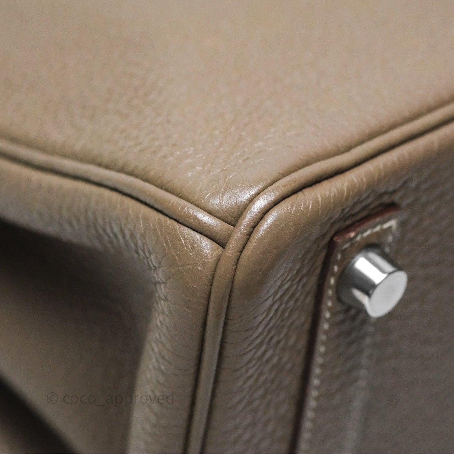 Hermes Birkin 25 Retourne Etoupe 18 Clemence Palladium Hardware