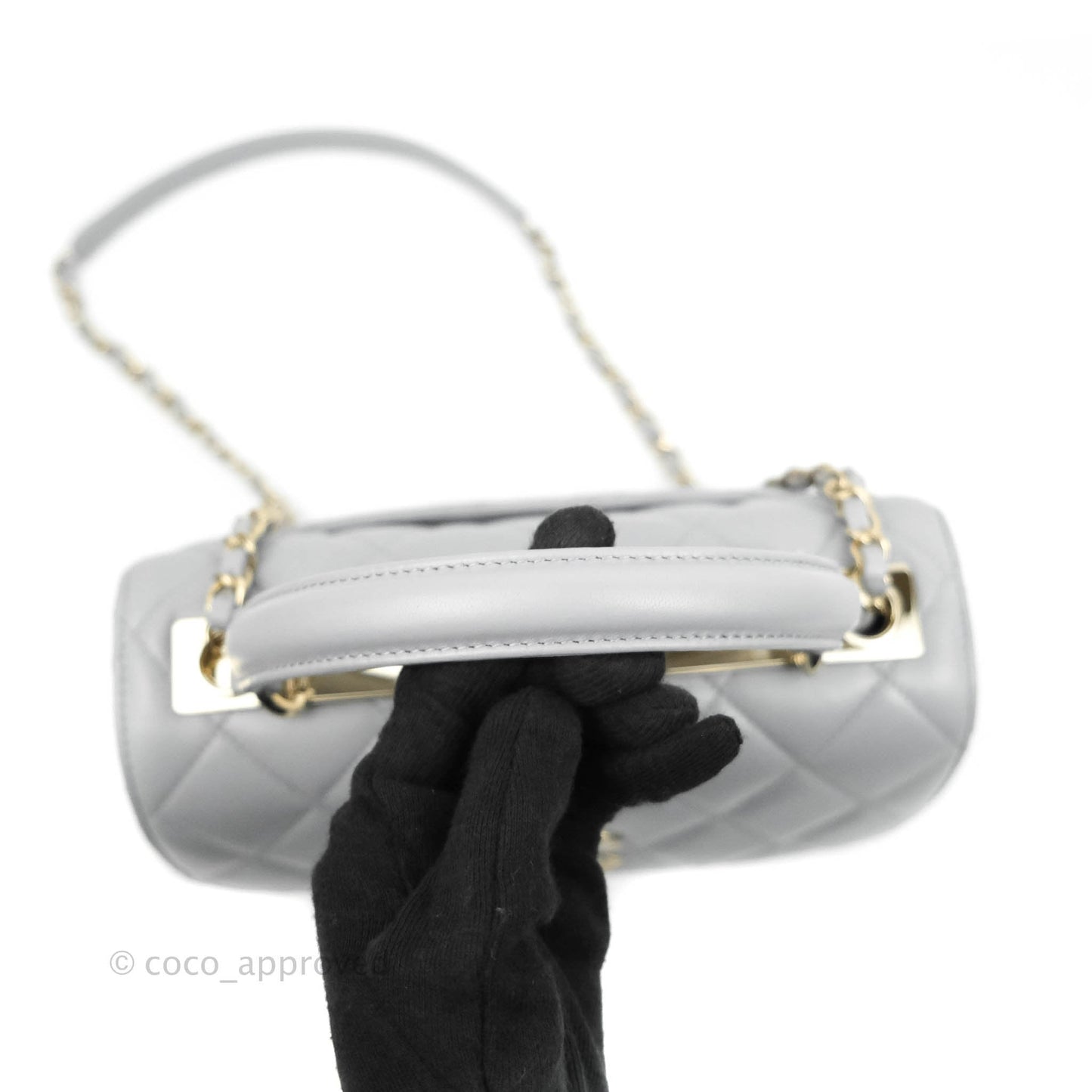 Chanel Quilted Trendy CC Small Grey Lambskin Gold Hardware