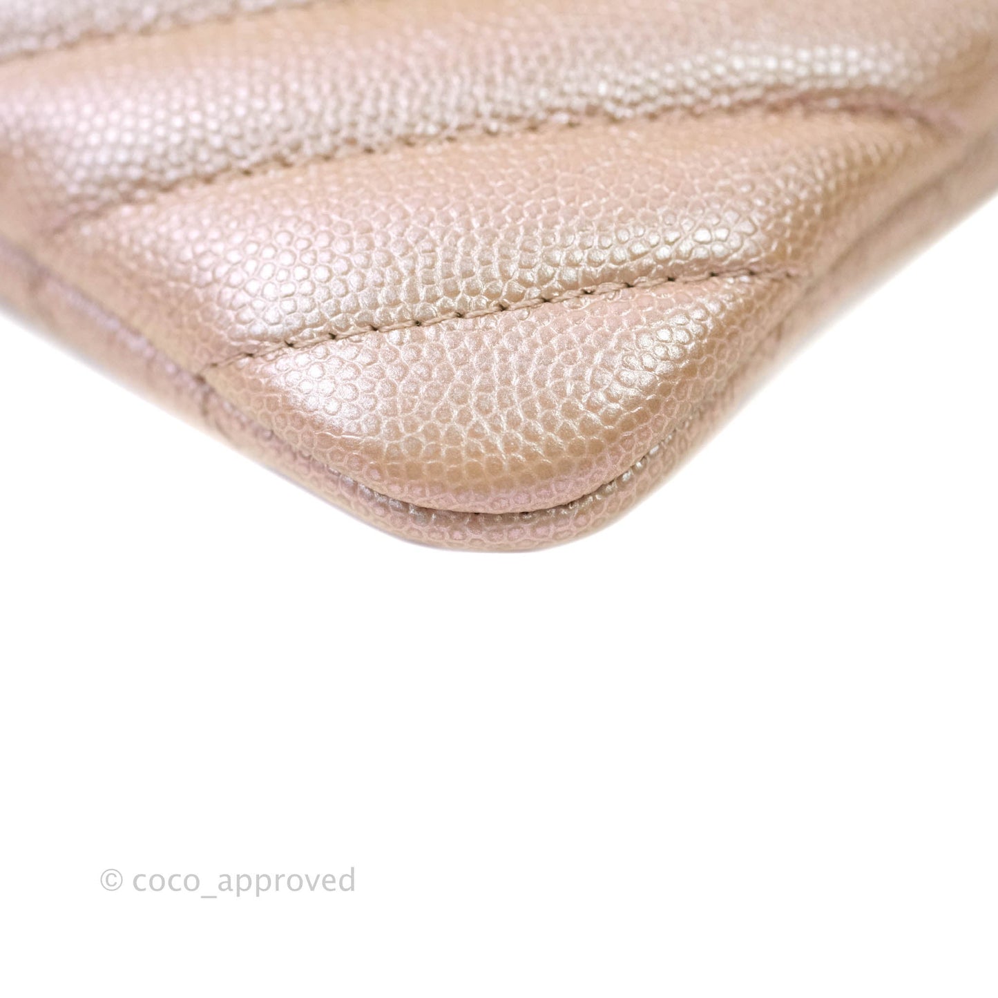 Chanel Large O Case Chevron Rose Gold 17B
