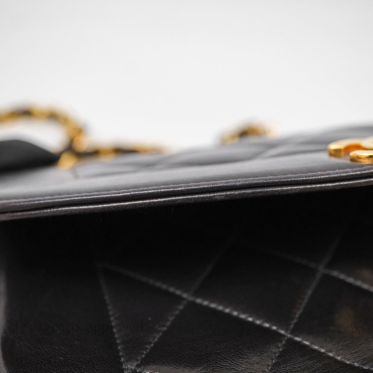 Chanel Vintage Small Quilted Classic Diana Flap Bag Black Lambskin 24K Gold Hardware