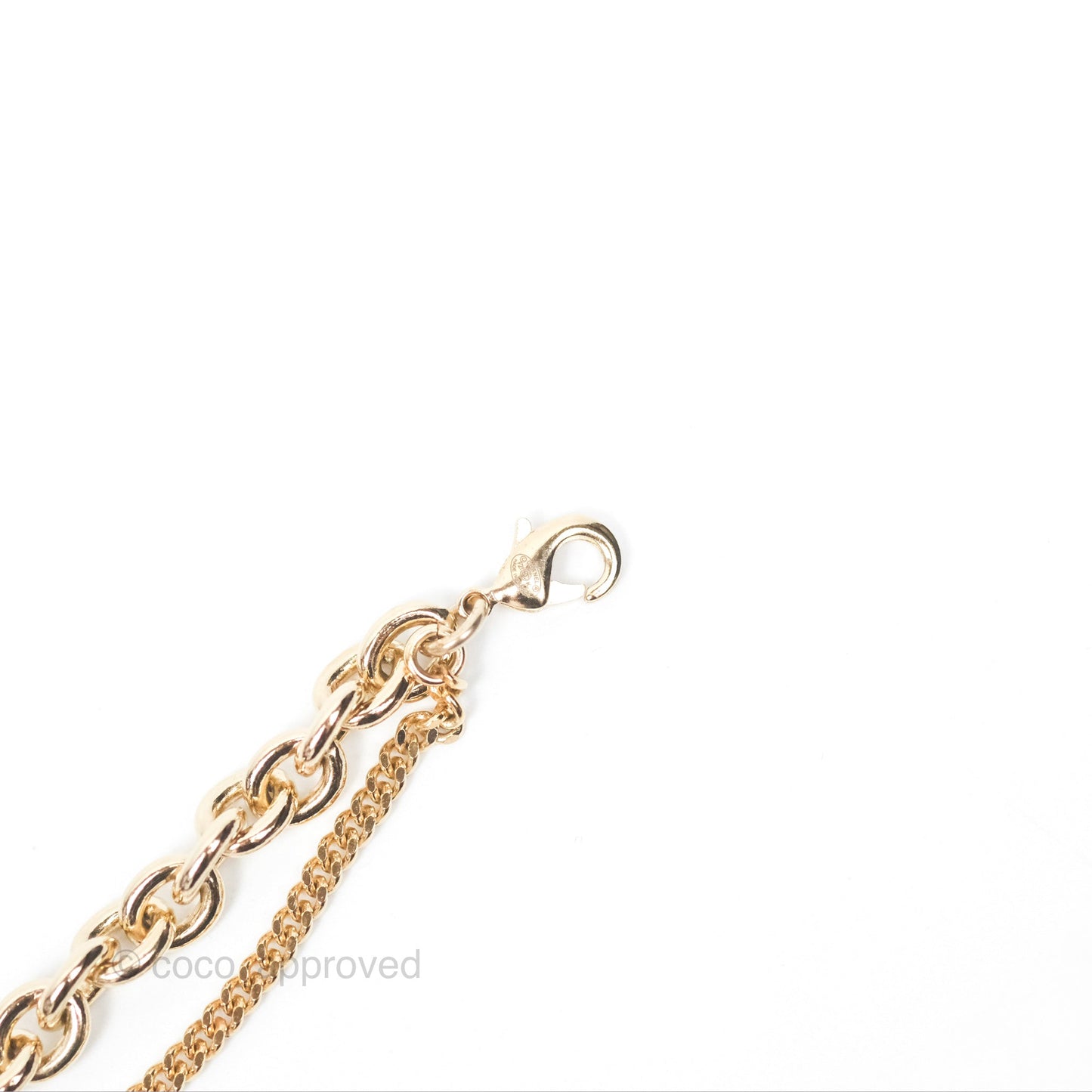 Chanel Charms CC Necklace Gold Tone 21K