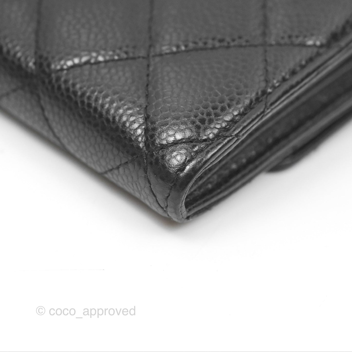 Chanel Classic Quilted Flap Long Wallet Black Caviar Gold Hardware