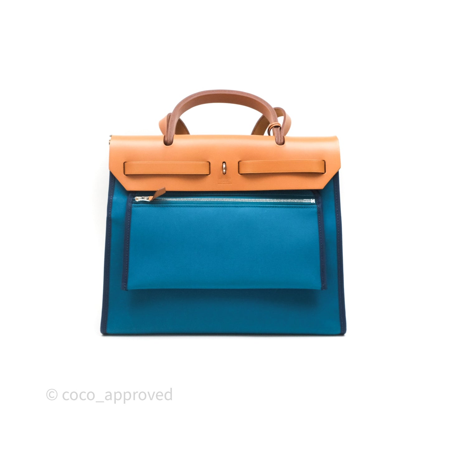 Hermès Herbag Zip 31 Vache Hunter Bleu Izmir 7W/ Bleu de Malte 7L Palladium Hardware