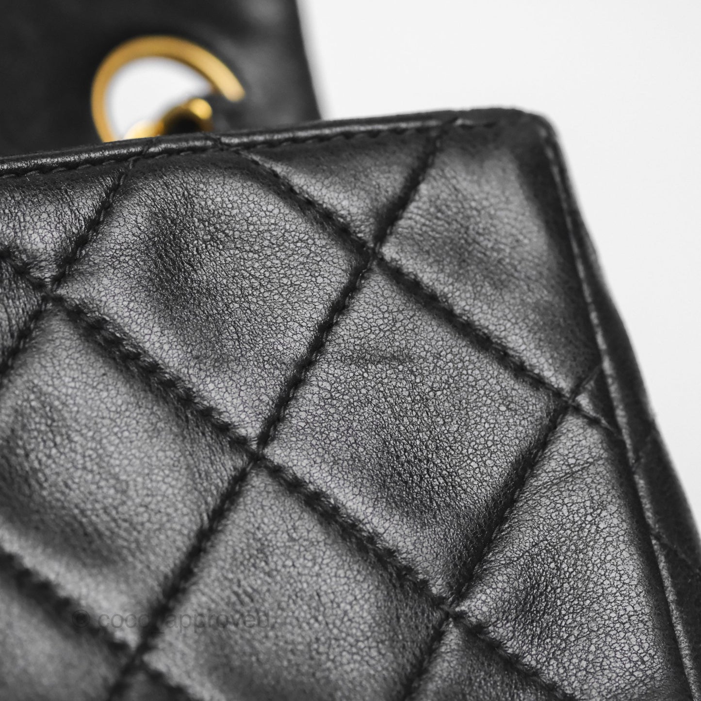 Chanel Vintage Mini Square Black Lambskin 24K Gold Hardware