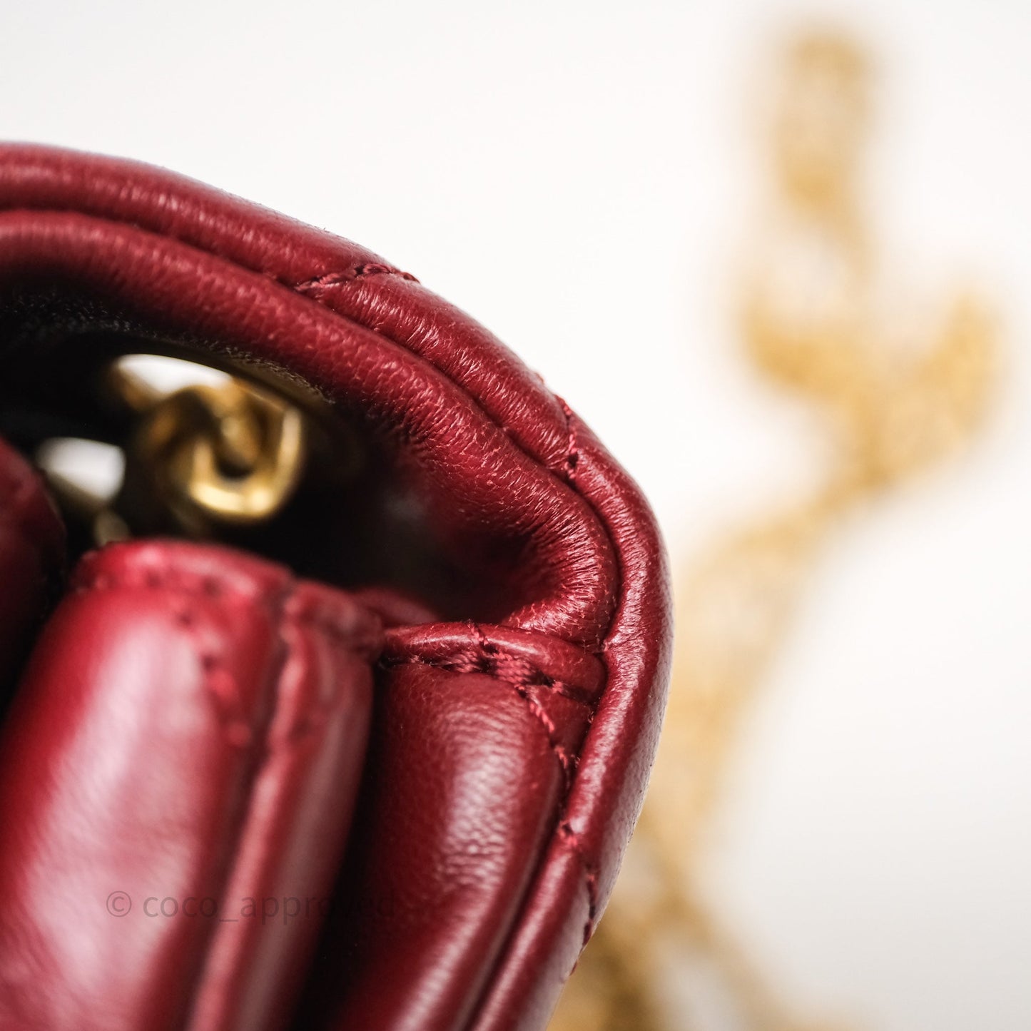 Chanel Small All Slide Adjustable Chain Flap Bag Burgundy Lambskin Aged Gold Hardware