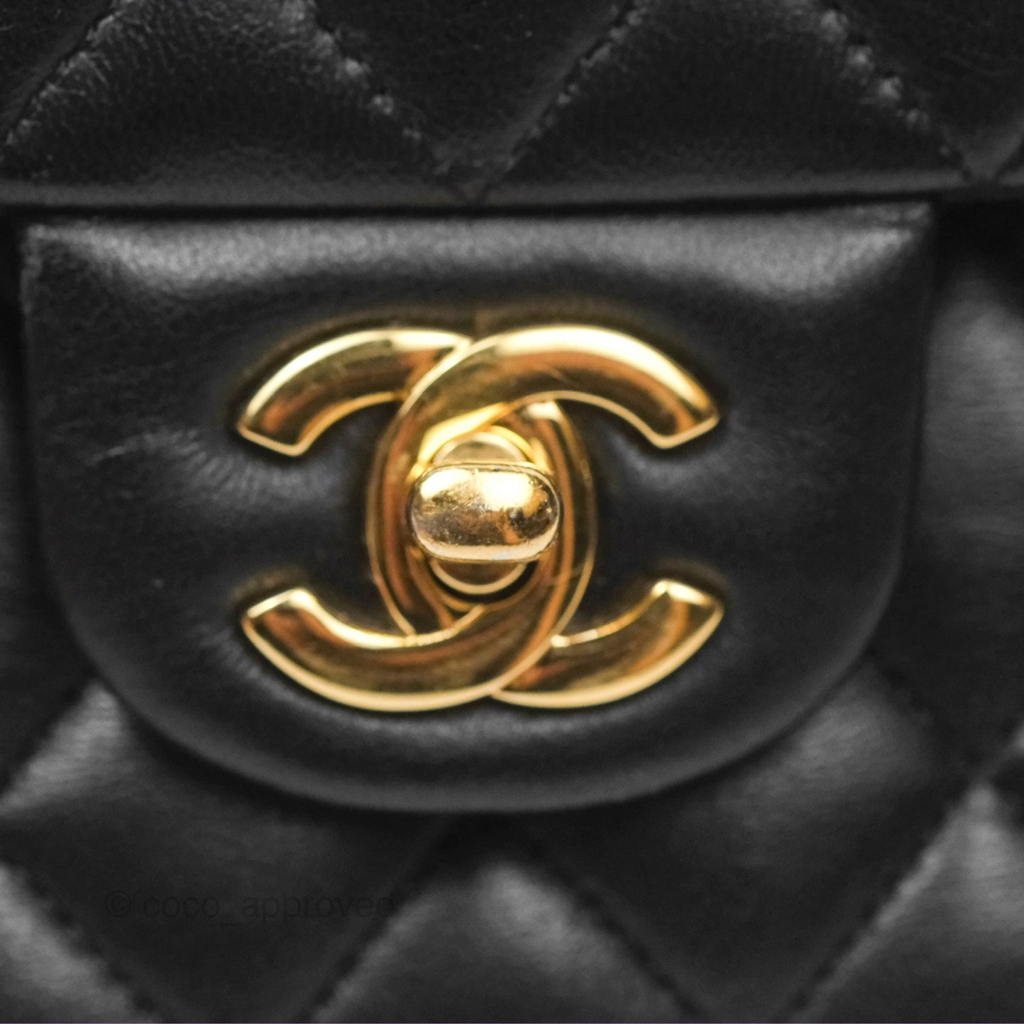 Chanel Small Classic Quilted Flap Black Lambskin Gold Hardware