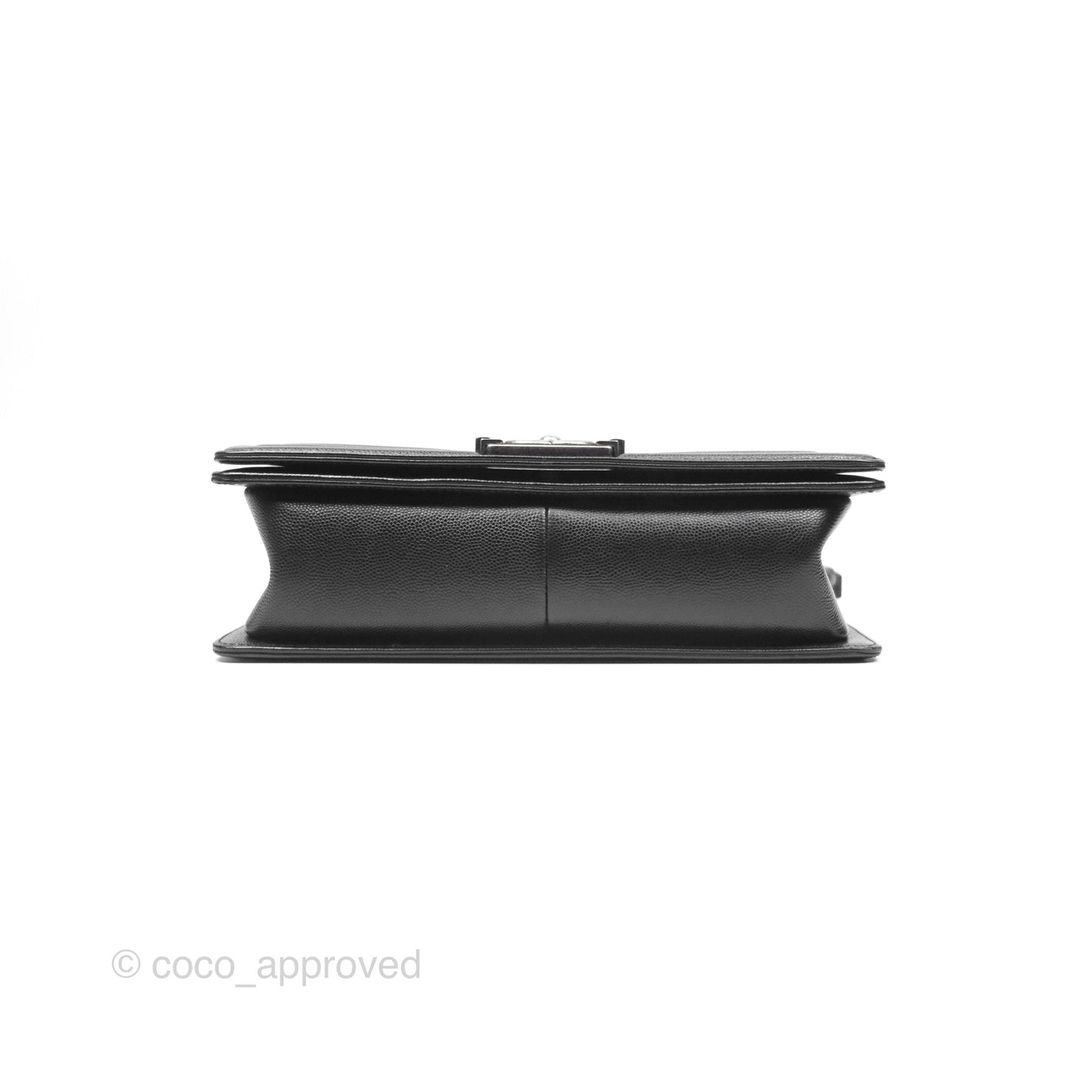 Chanel Medium Boy Quilted Black Caviar Ruthenium Hardware