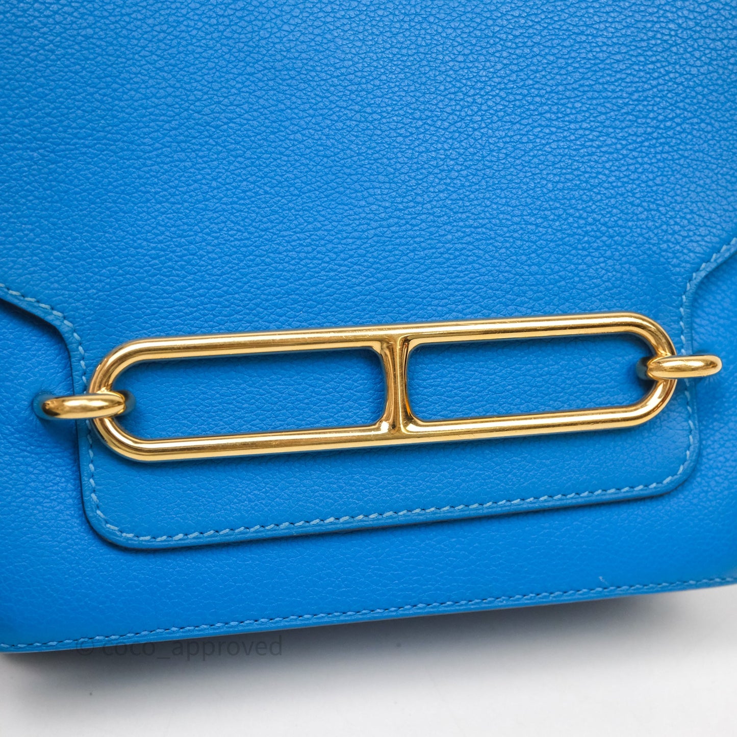 Hermès Roulis Mini 18 Bleu Zanzibar B3 Evercolor Gold Hardware