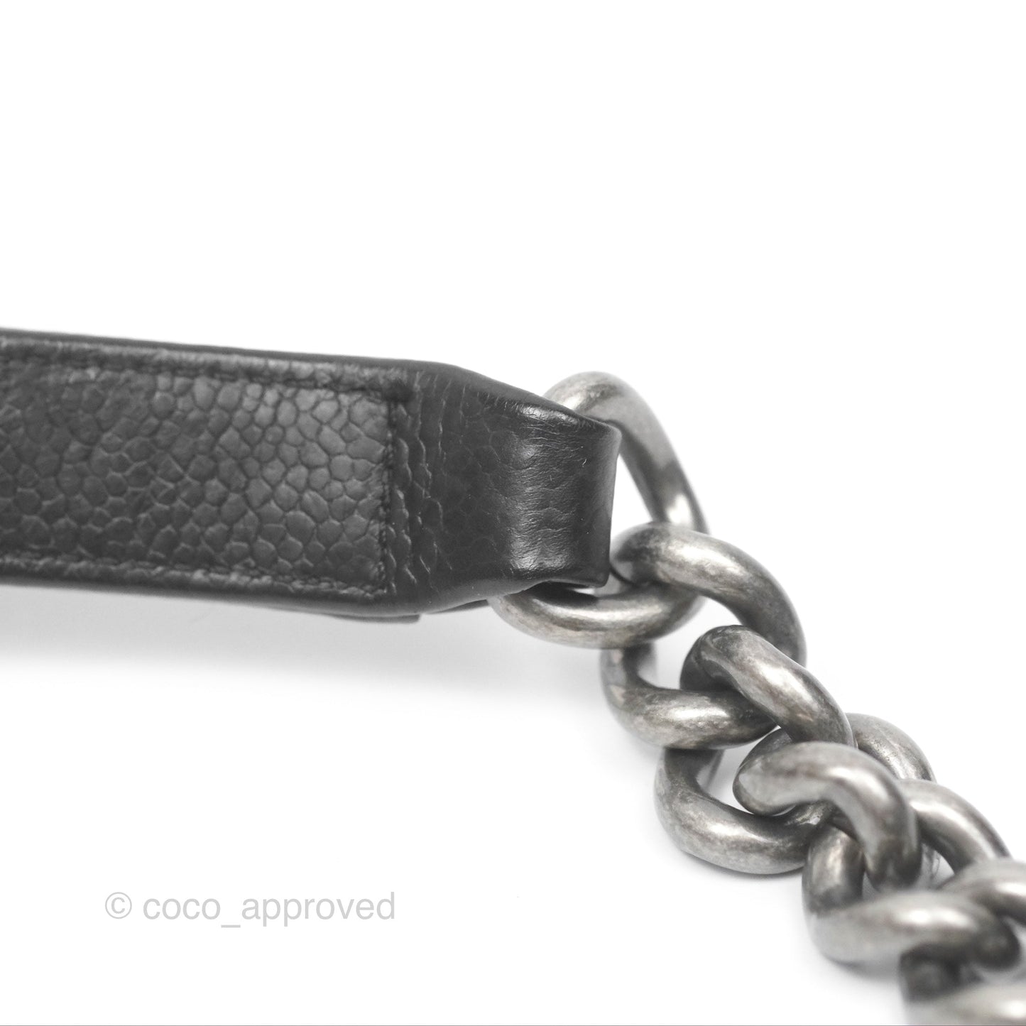 Chanel Medium Boy Chevron Black Caviar Ruthenium Hardware