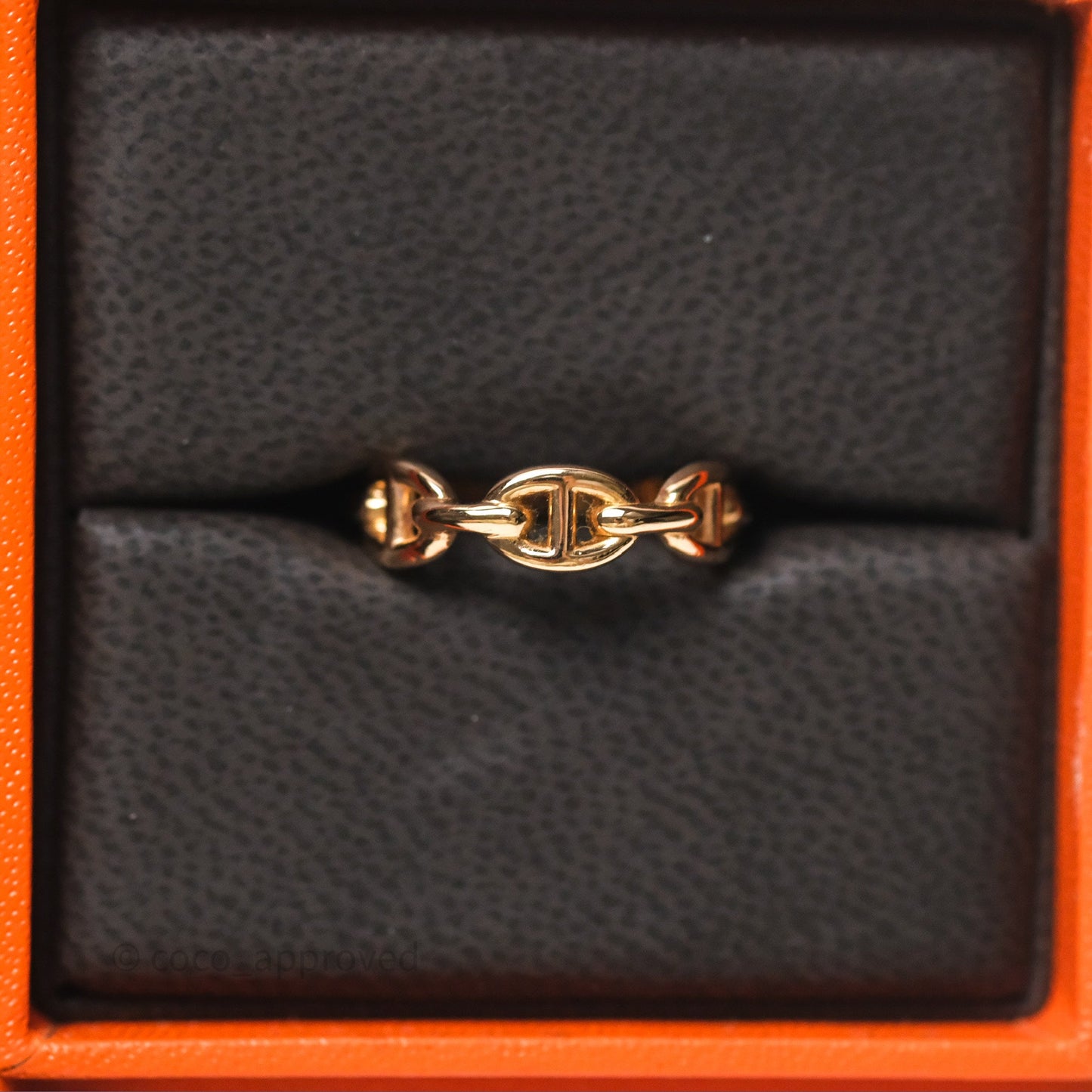 Hermès Chaine d'Ancre Enchainee Band Ring PM Rose Gold 55