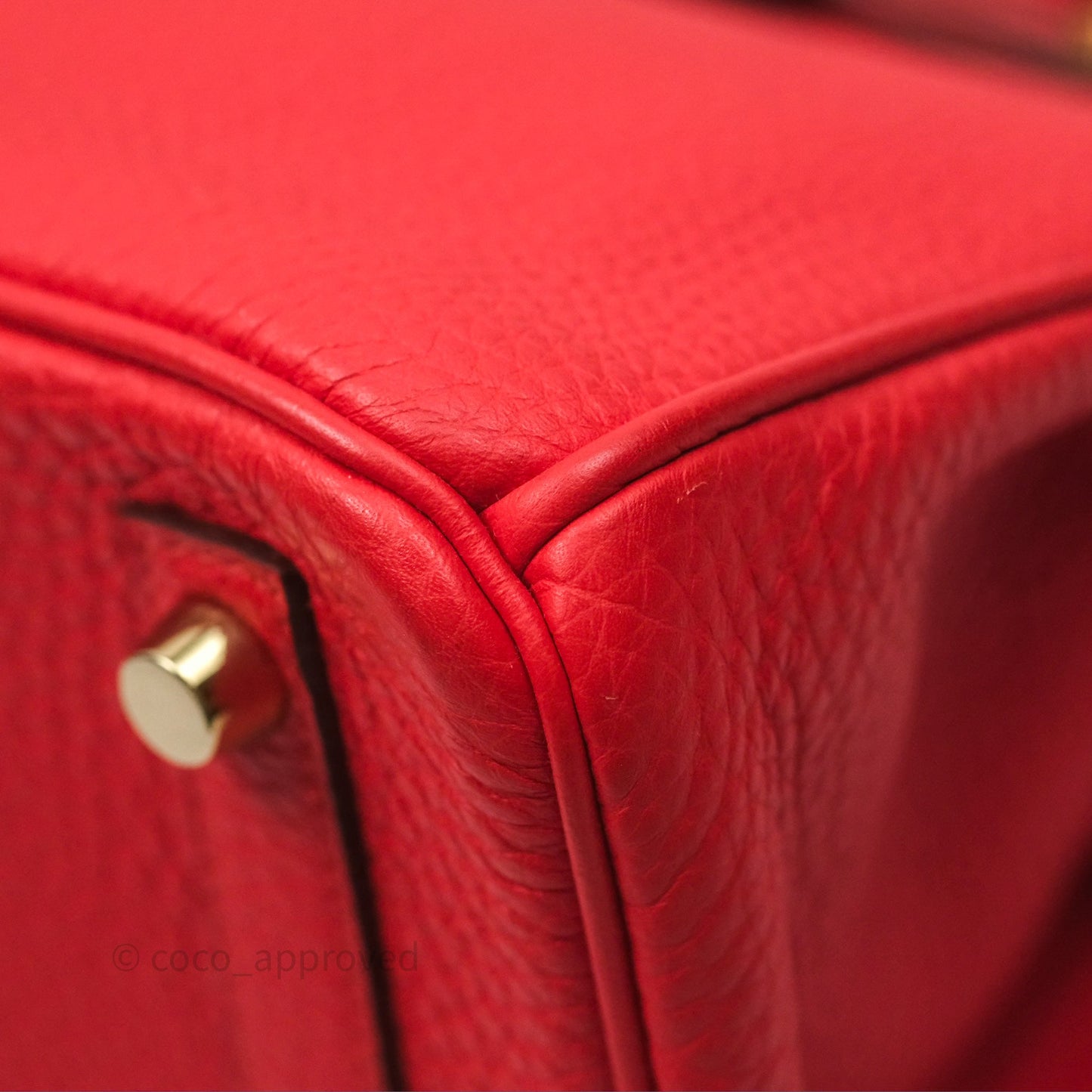 Hermès Birkin 25 Retourne Rouge Tomate S5 Clemence Gold Hardware